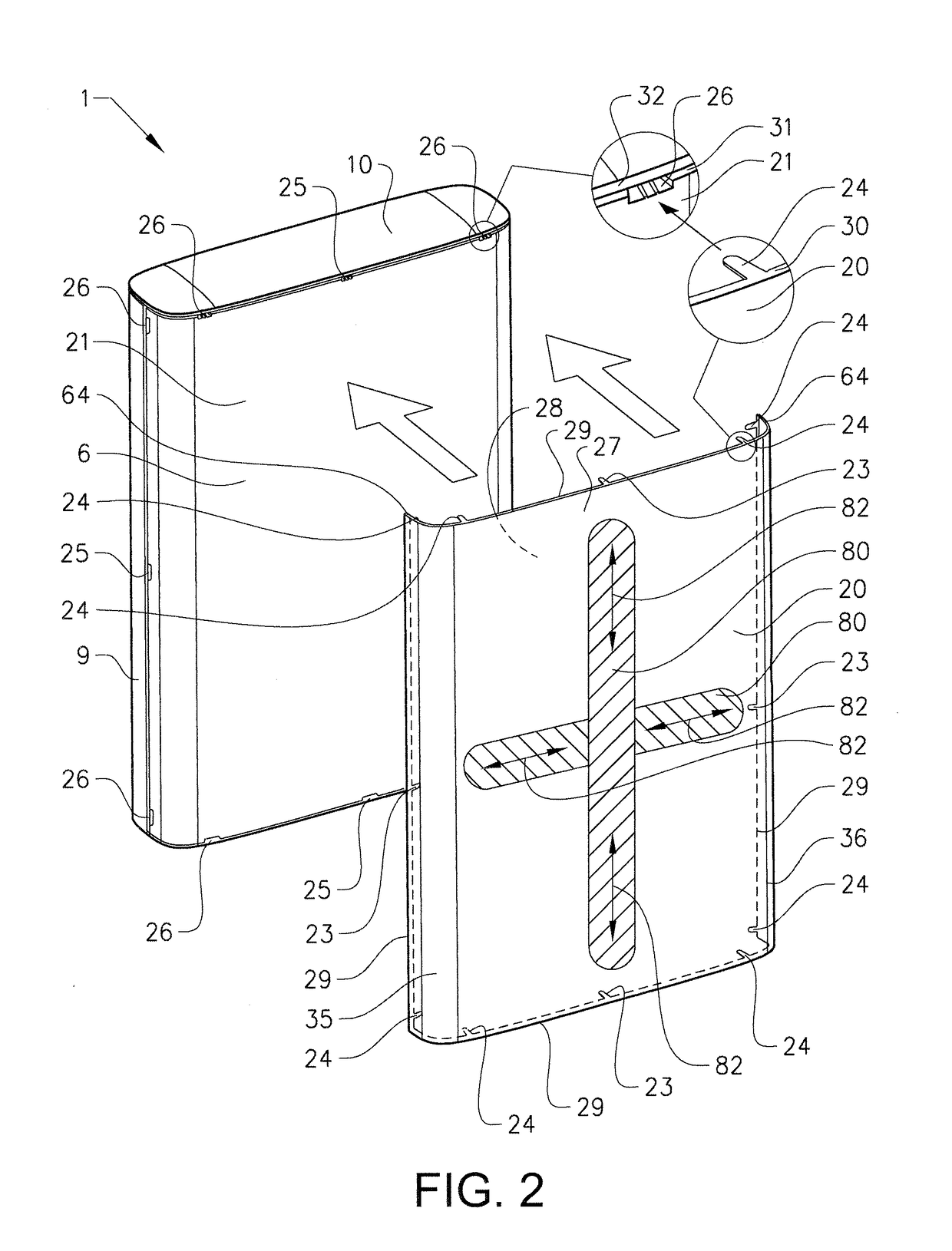 Dispenser with metal sheet outer surface, support structure, metal sheet and manufacturing method