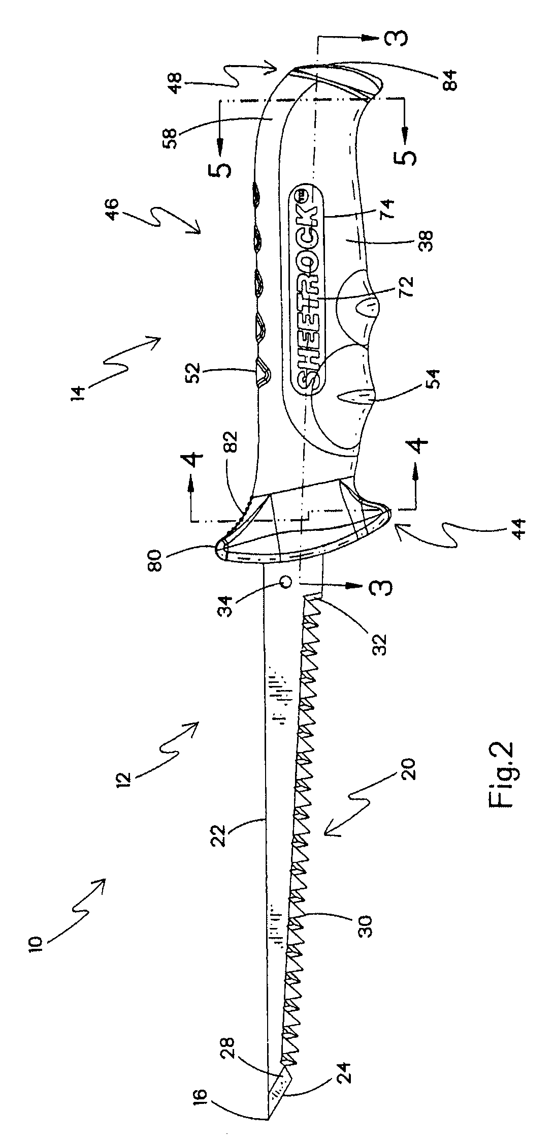 Jab saw with accessible internal fastening location