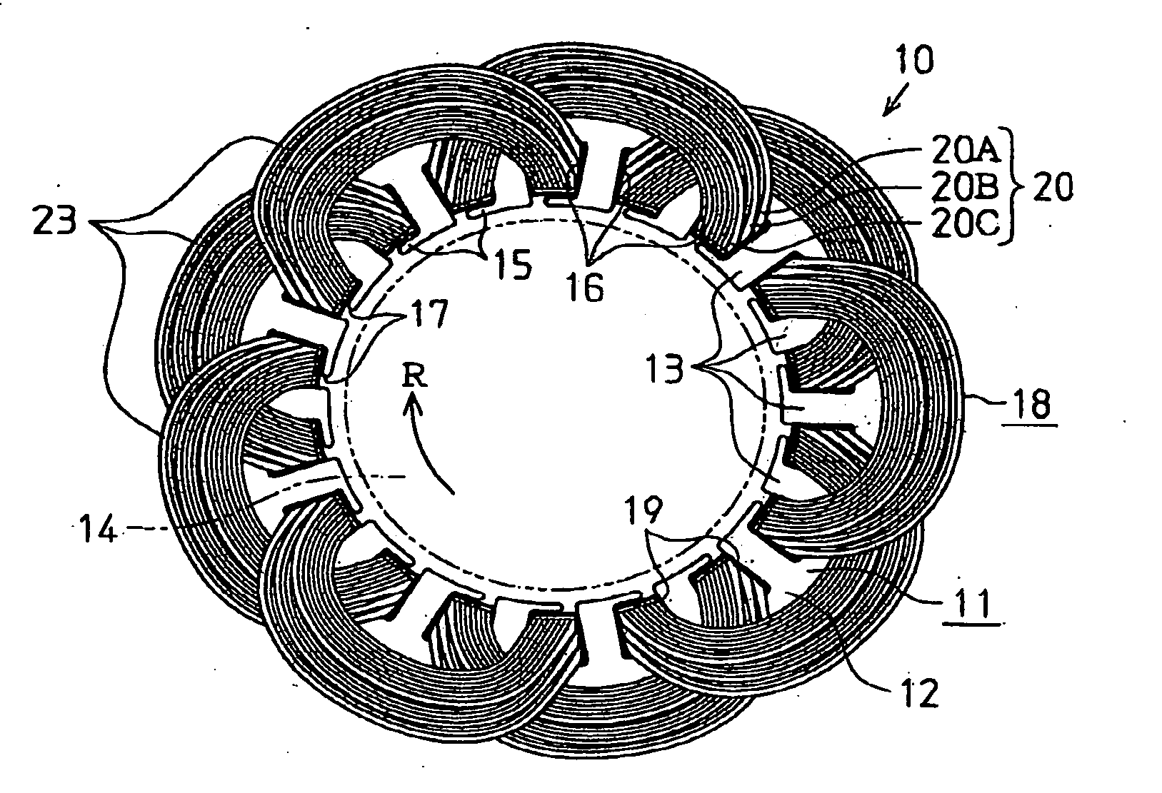 Rotary electric machine and method for mounting coil on core for rotary electric machine