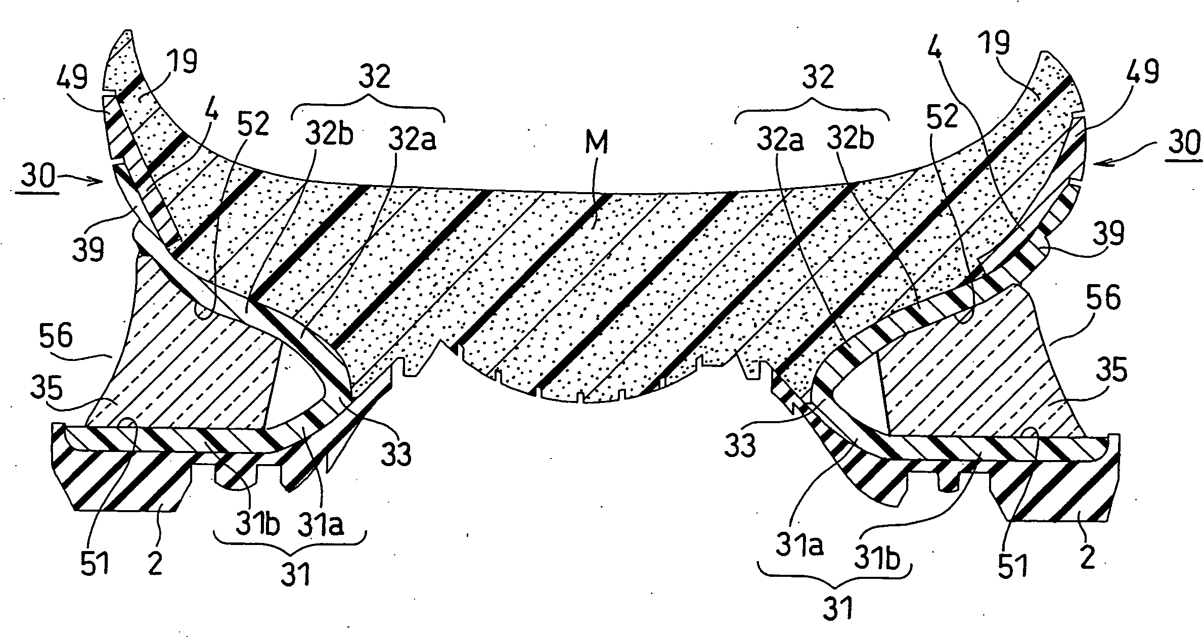 Shock absorbing device for shoe sole