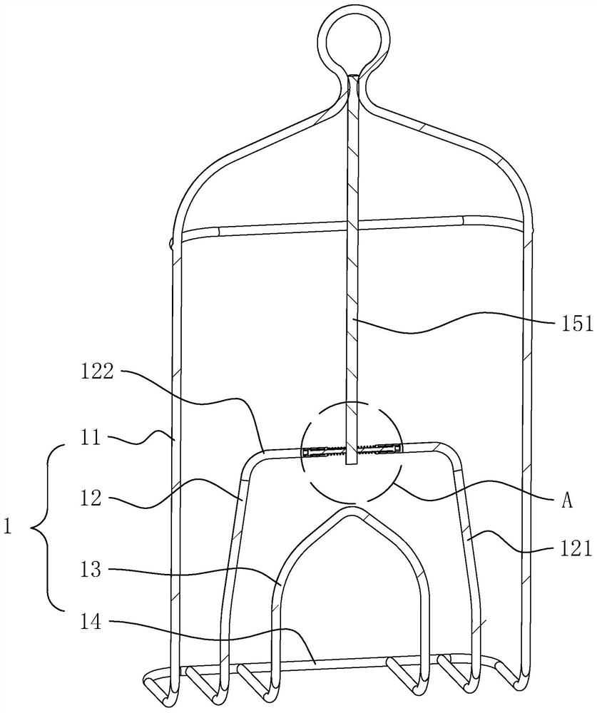 Discharging device for hanging rack