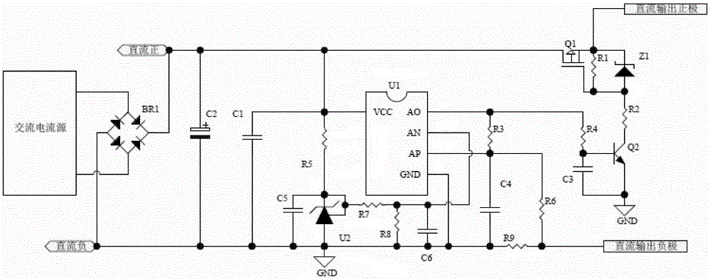 Anti-flowing backwards protection circuit