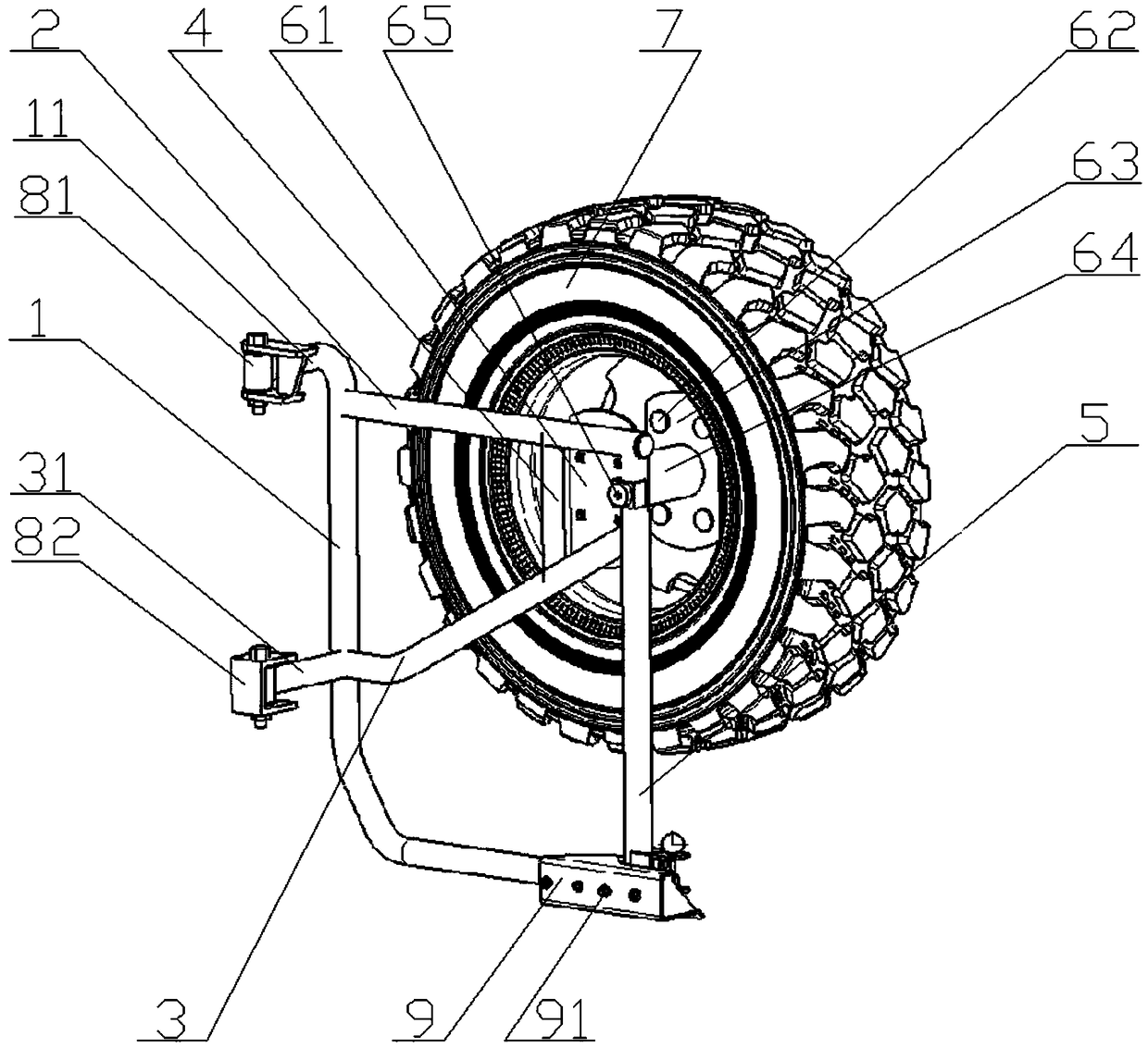 A kind of spare tire support assembly and automobile