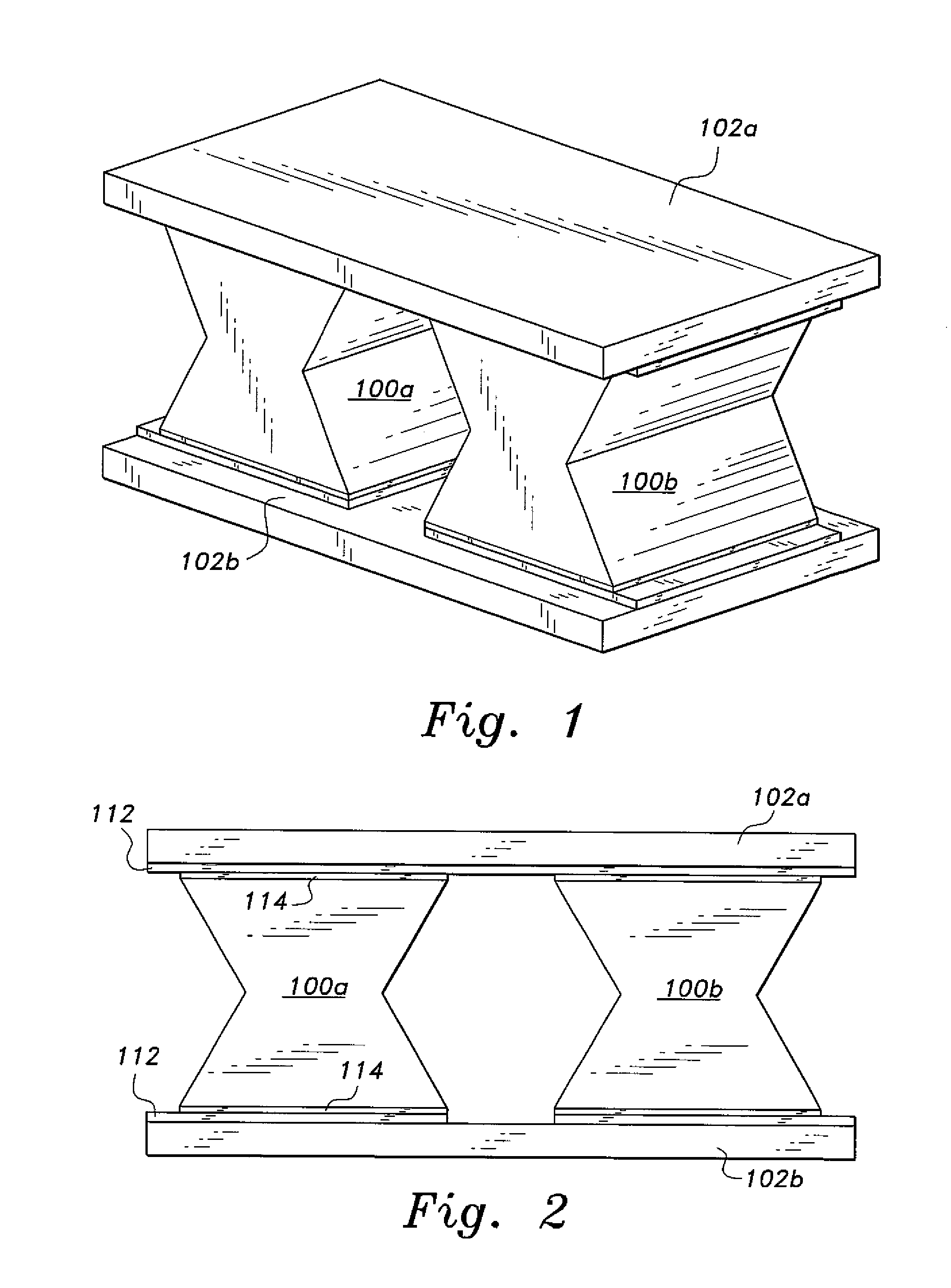 Thermoelectric module with bi-tapered thermoelectric pins