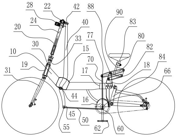 Assembling method of counter-force composite sports bicycle