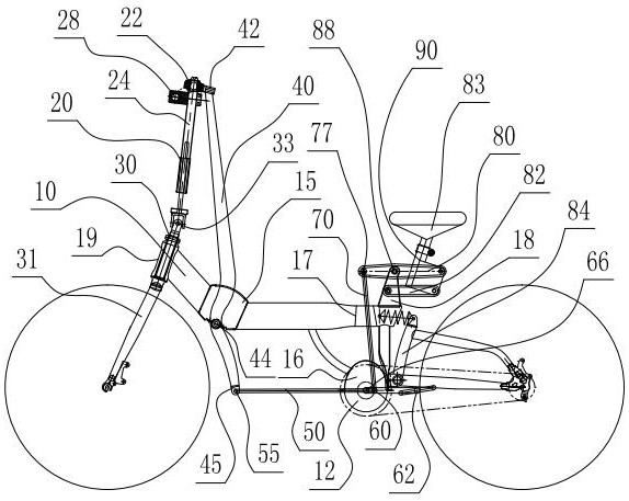 Assembling method of counter-force composite sports bicycle