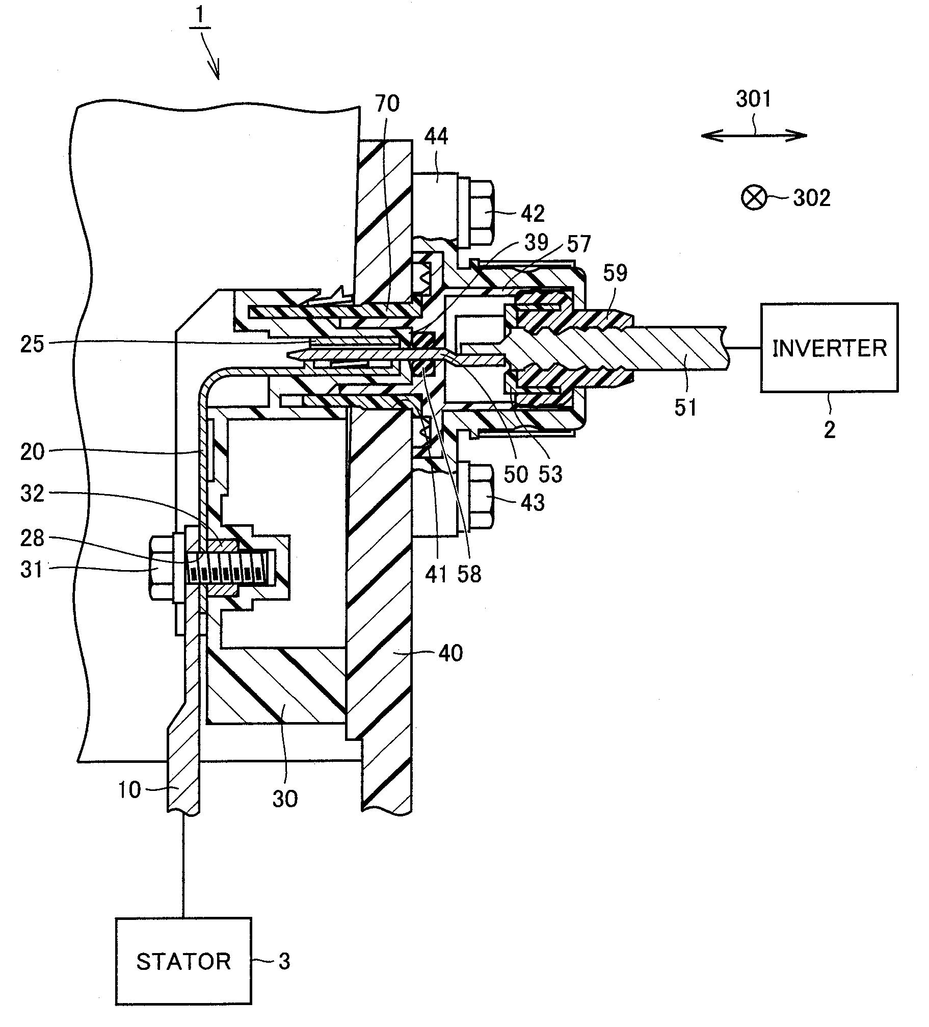 Connector structure and connector type terminal block structure