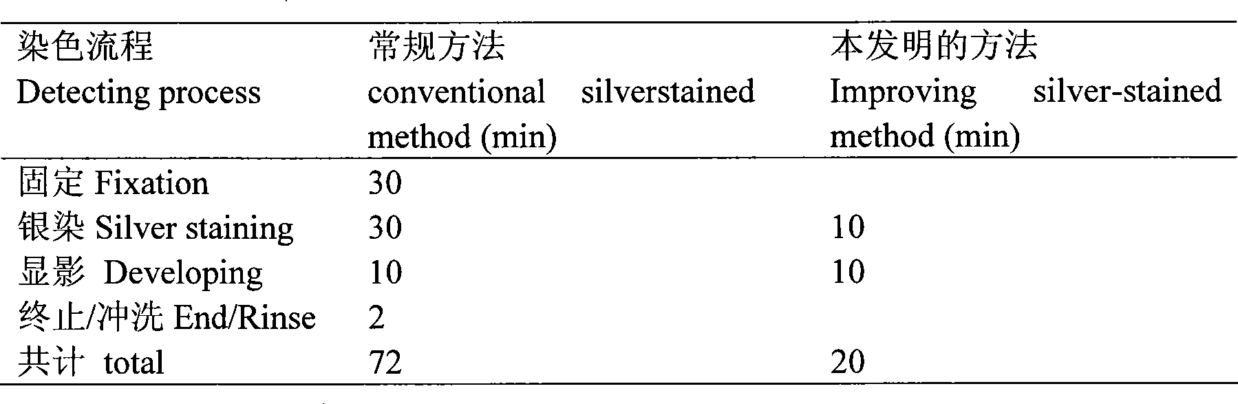 DNA silver staining method