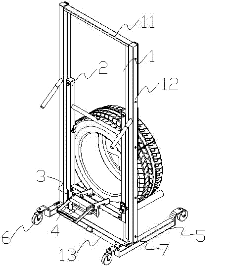 Tire carrying vehicle