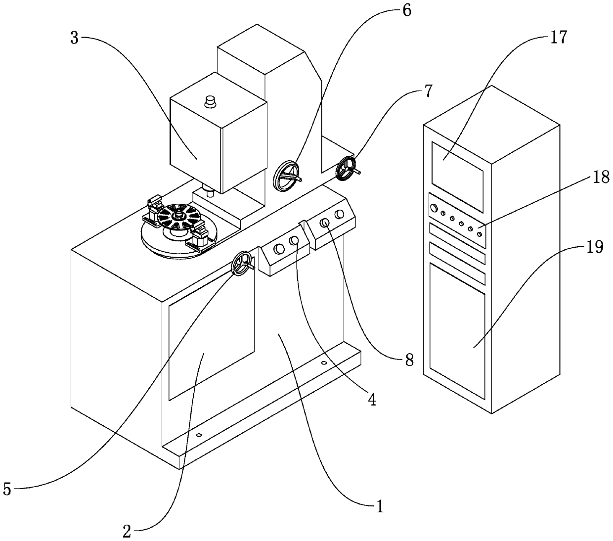 Disc type motor rotor disc vertical de-weight dynamic balancing method and equipment