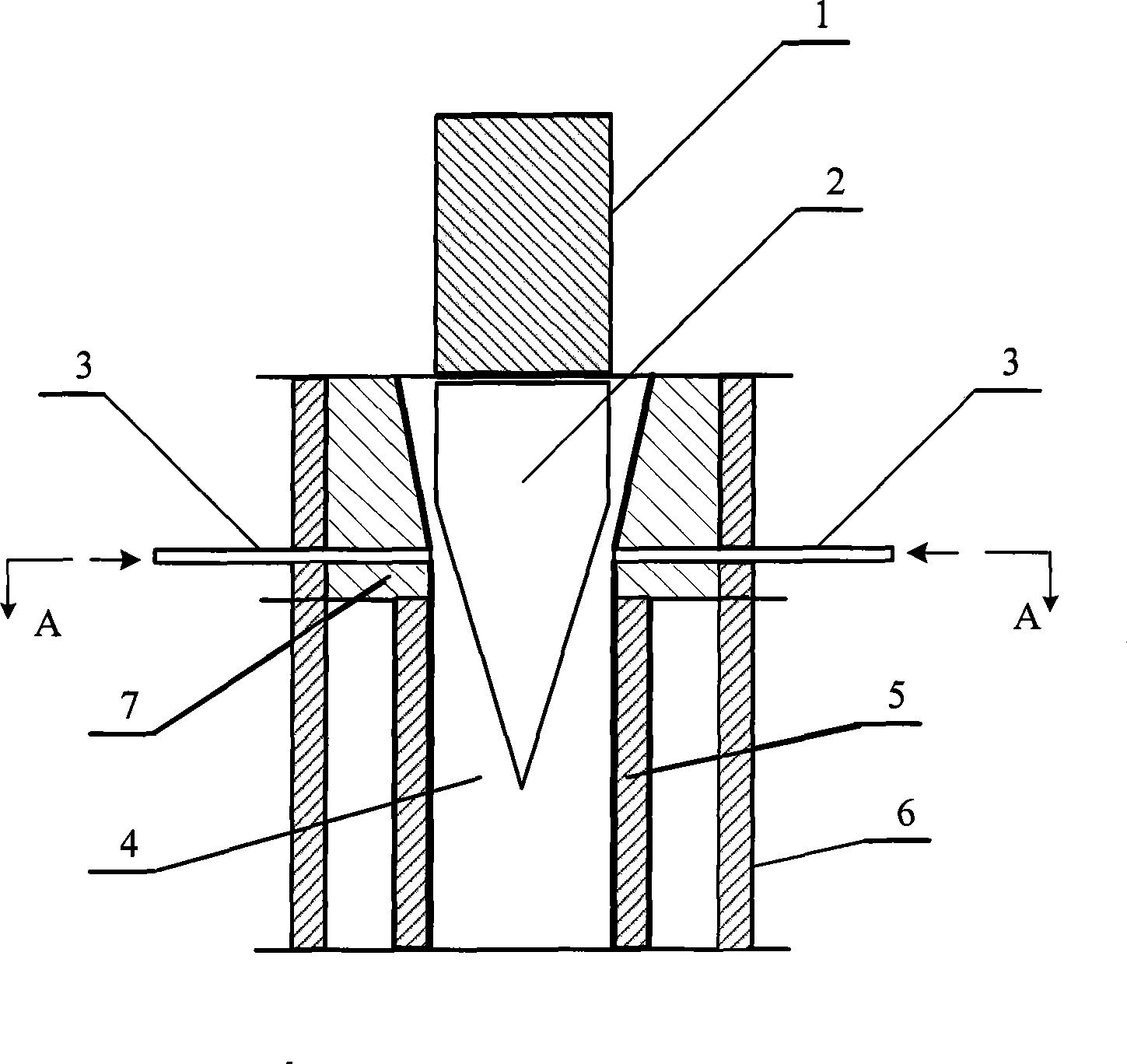 Coal powder entrance structure applied to reactor for producing acetylene with plasma coal cracking