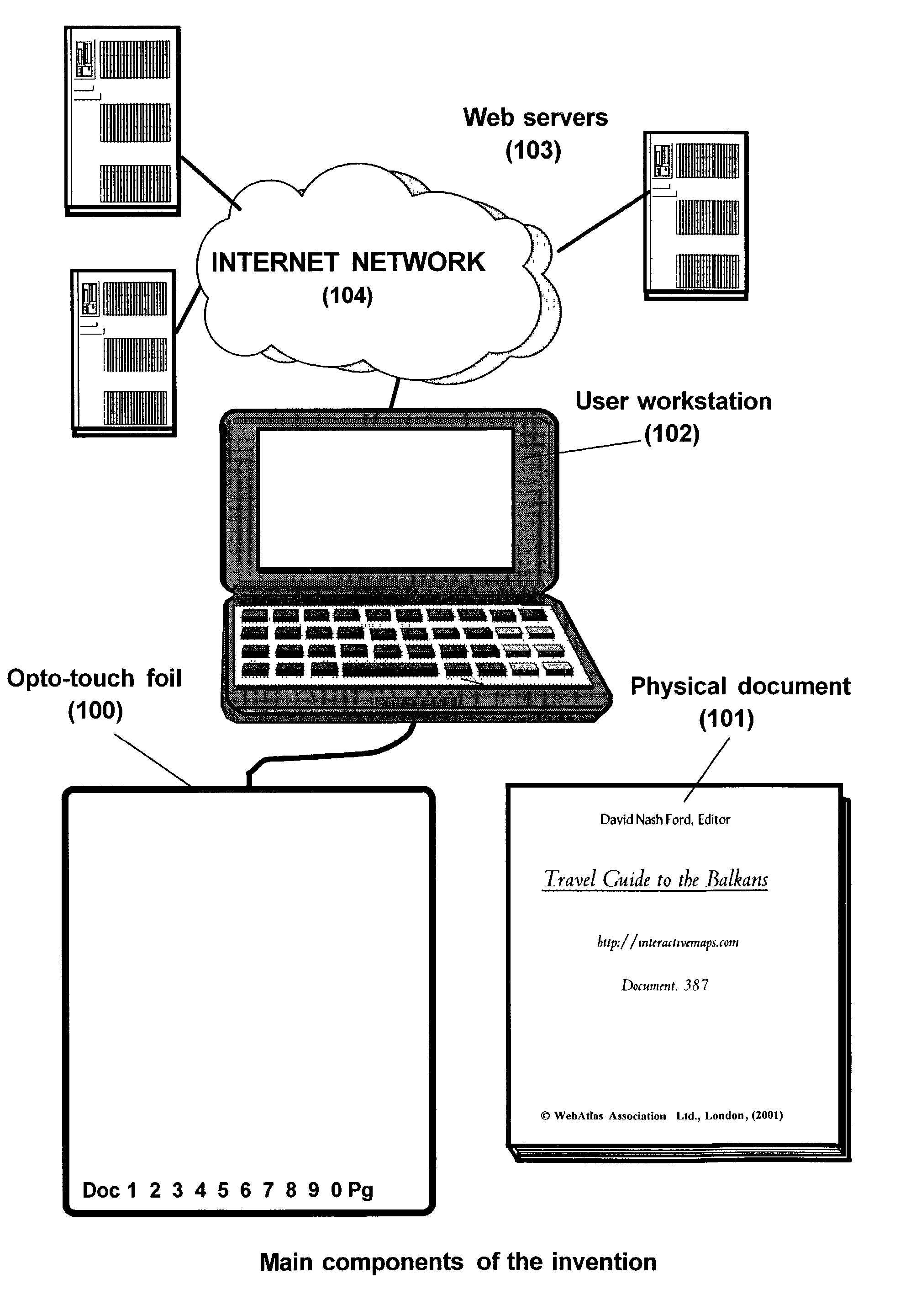 System and method for locating on electronic documents items referenced in a physical document