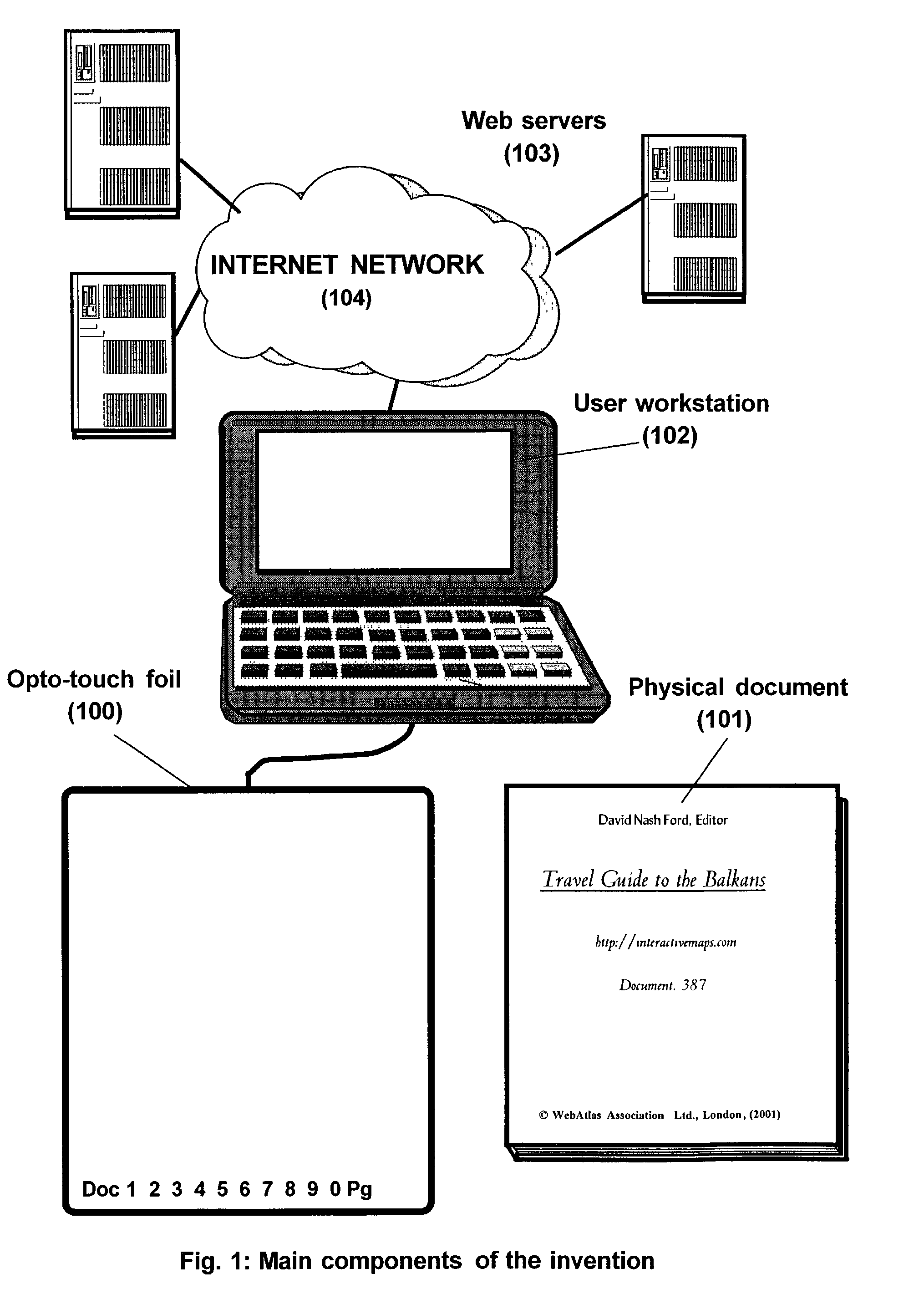 System and method for locating on electronic documents items referenced in a physical document