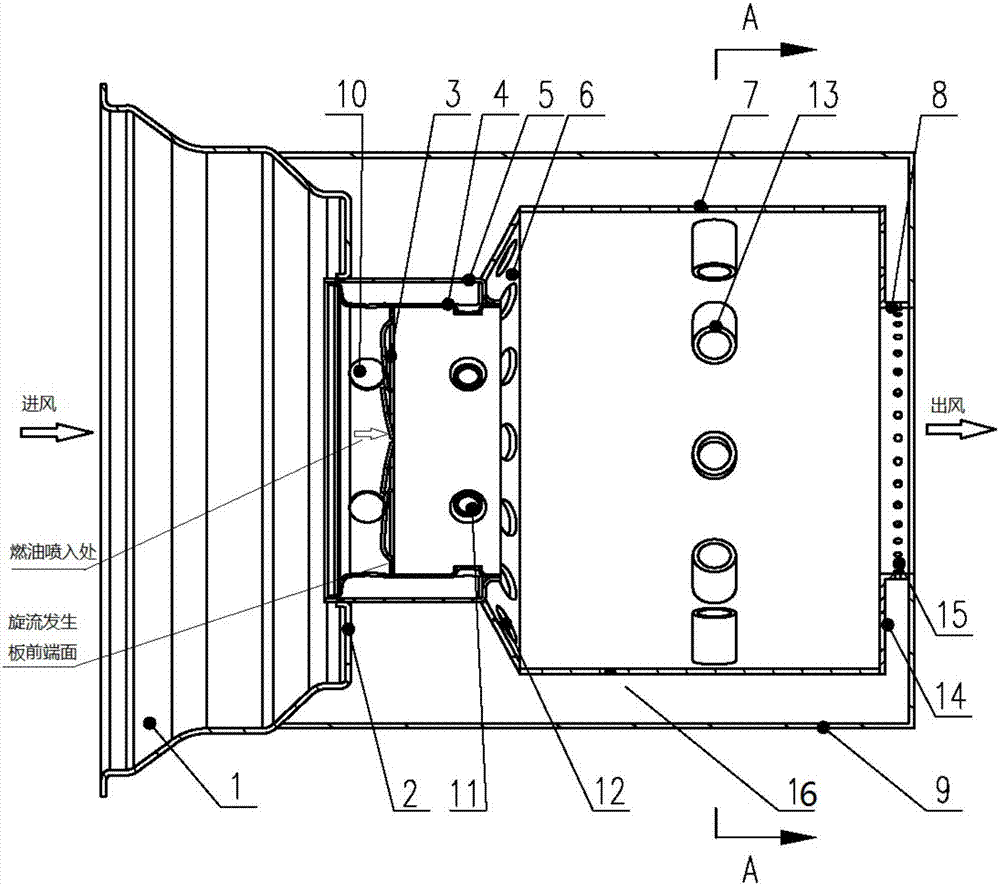 Diffusion combustion chamber and combustor system comprising same