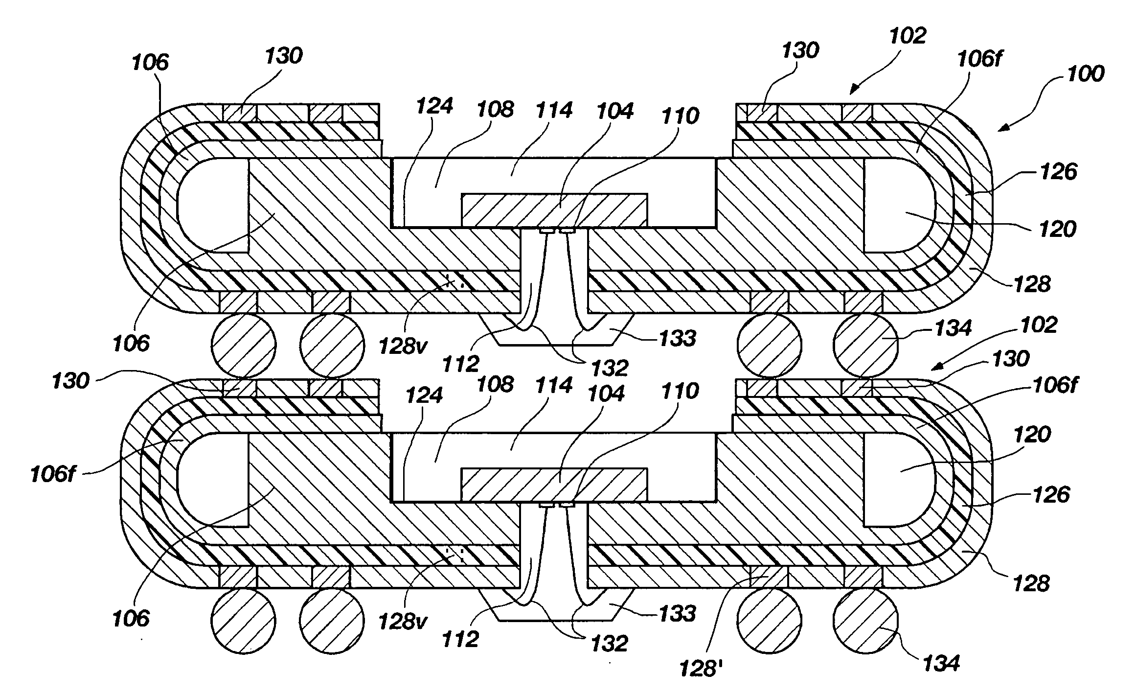 Metal core foldover package structures, systems including same and methods of fabrication