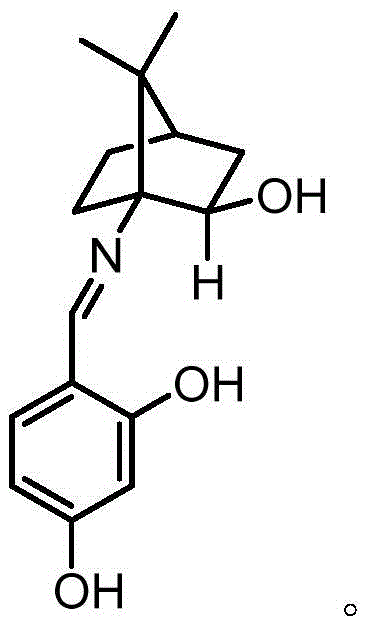 Camphor Schiff base, and preparation method and application thereof