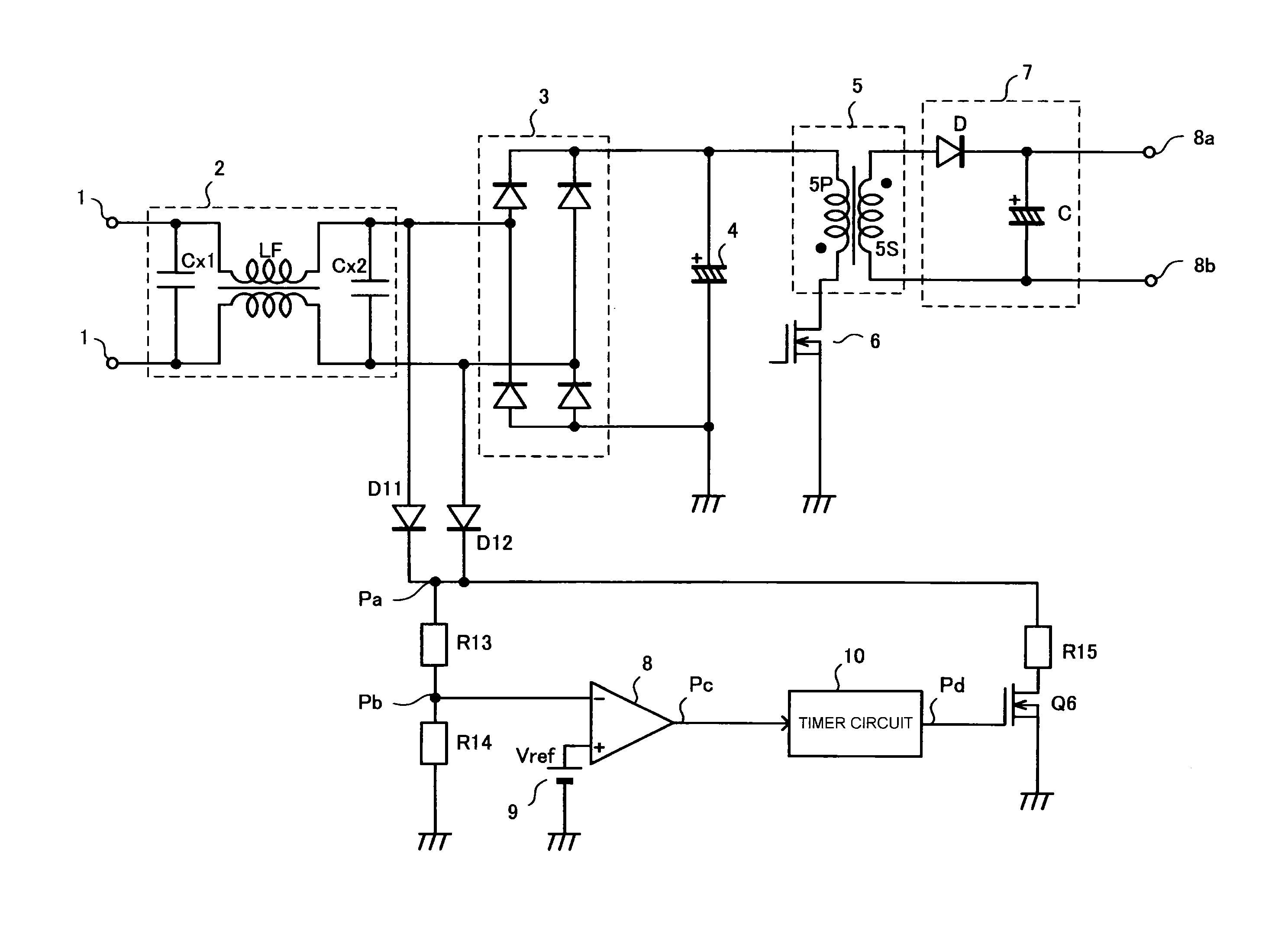 Power supply control circuit and power source cut-off detection method