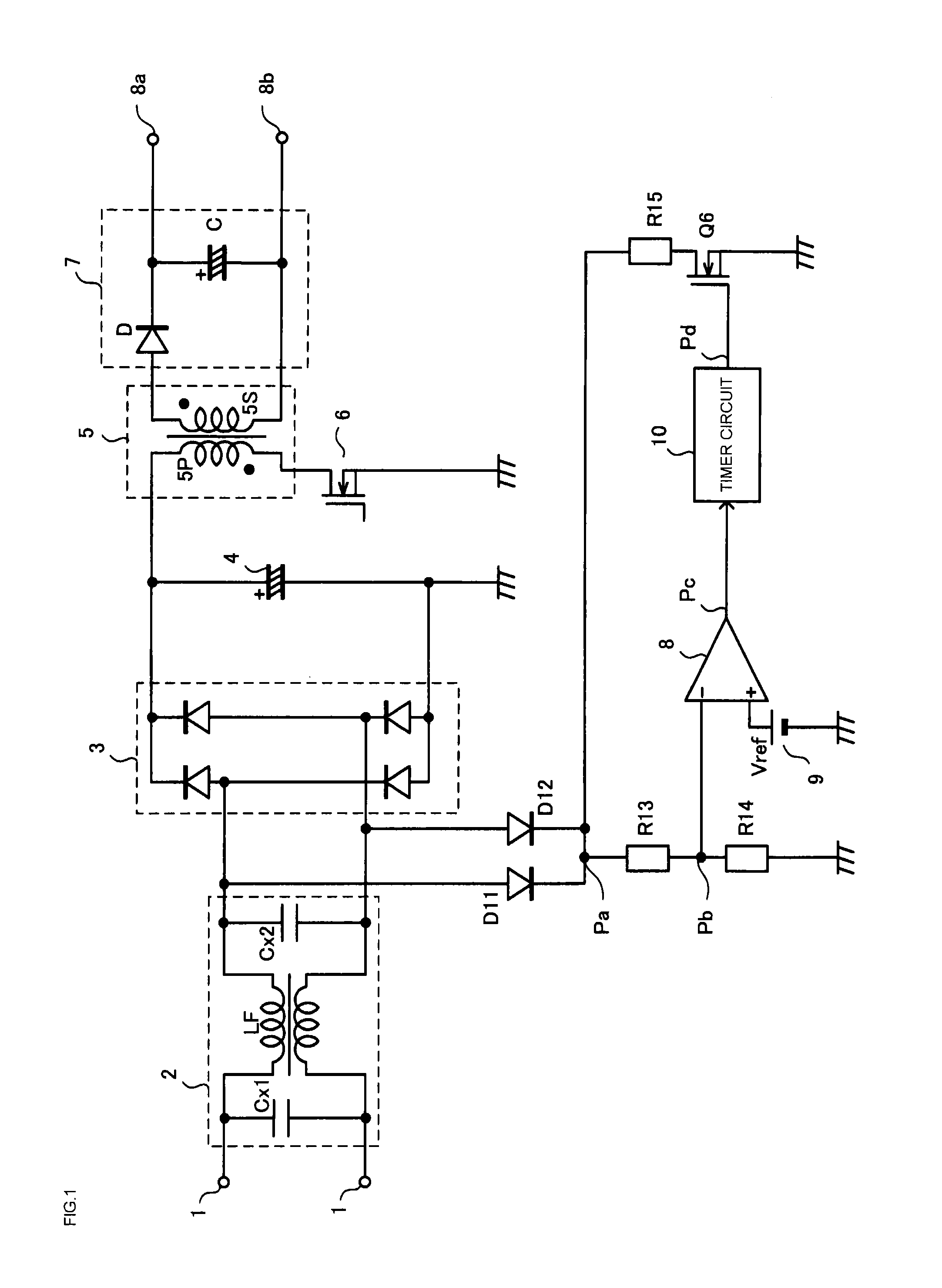 Power supply control circuit and power source cut-off detection method