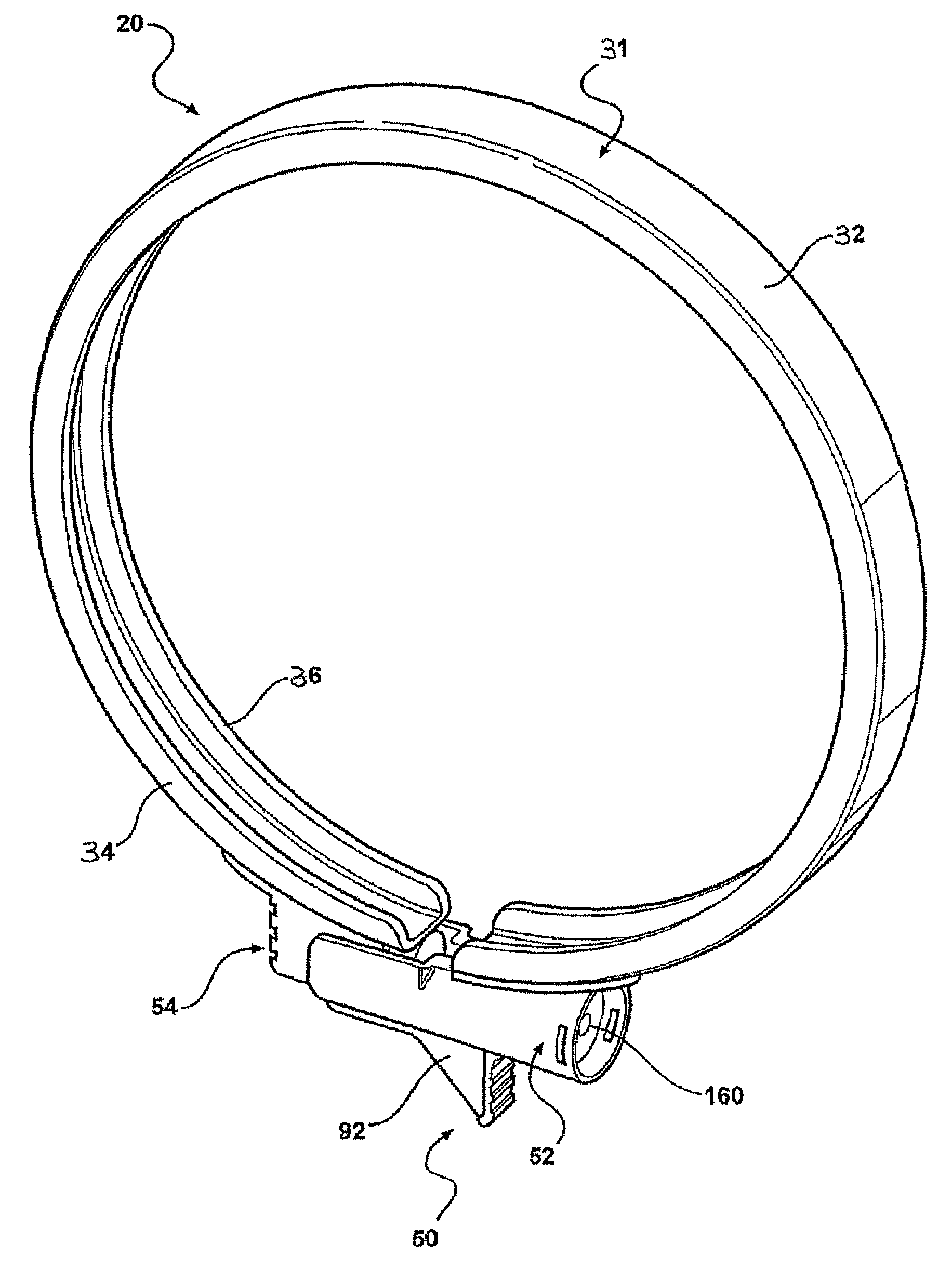 Lock ring for a watthour meter application