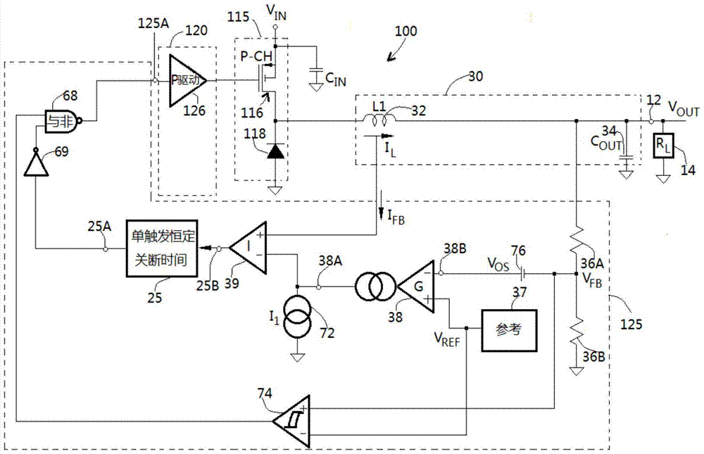 Control circuit enabling switch voltage stabilization circuit to keep high efficiency within wide current range