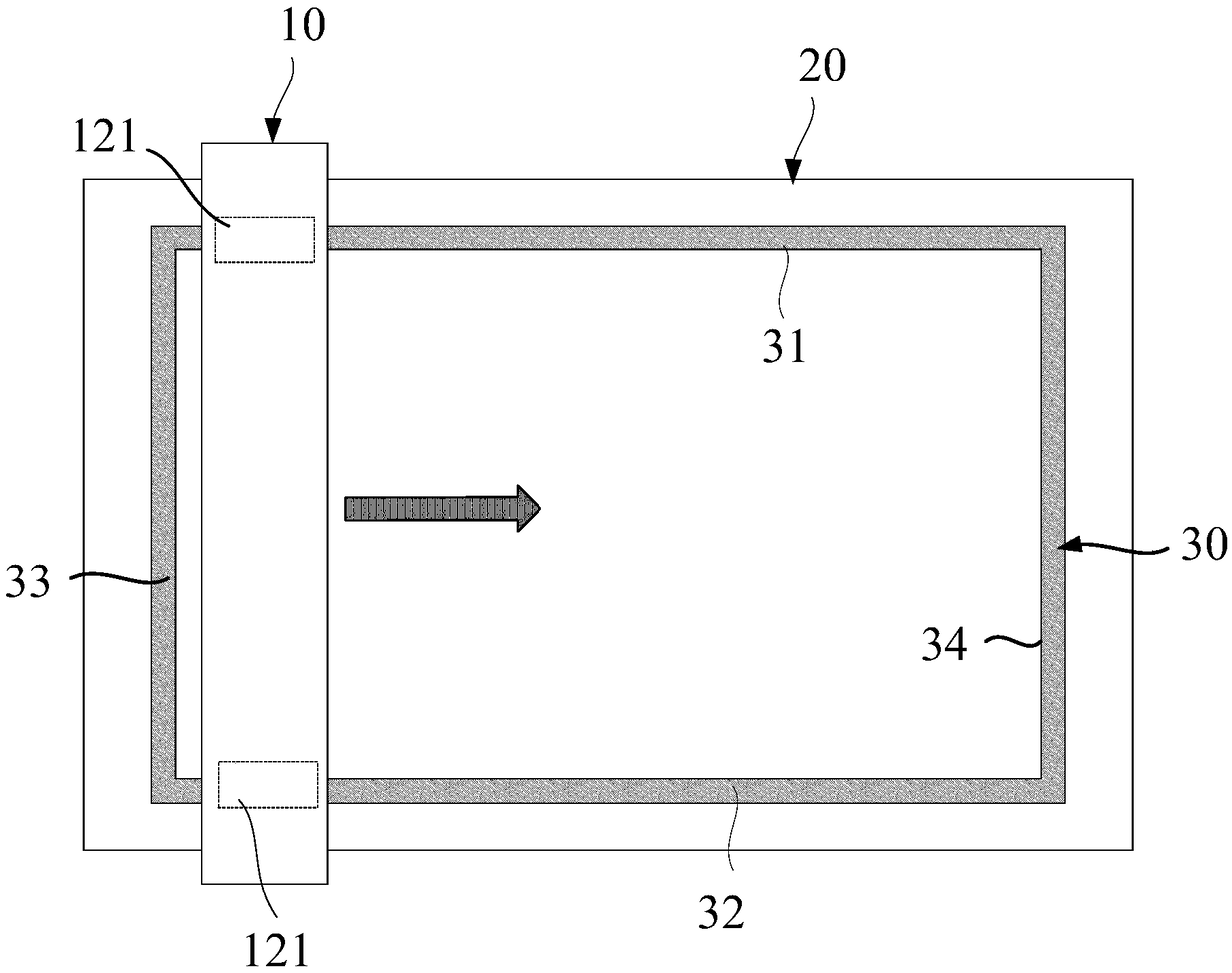 A frame sealing glue scraper and frame sealing glue coating equipment