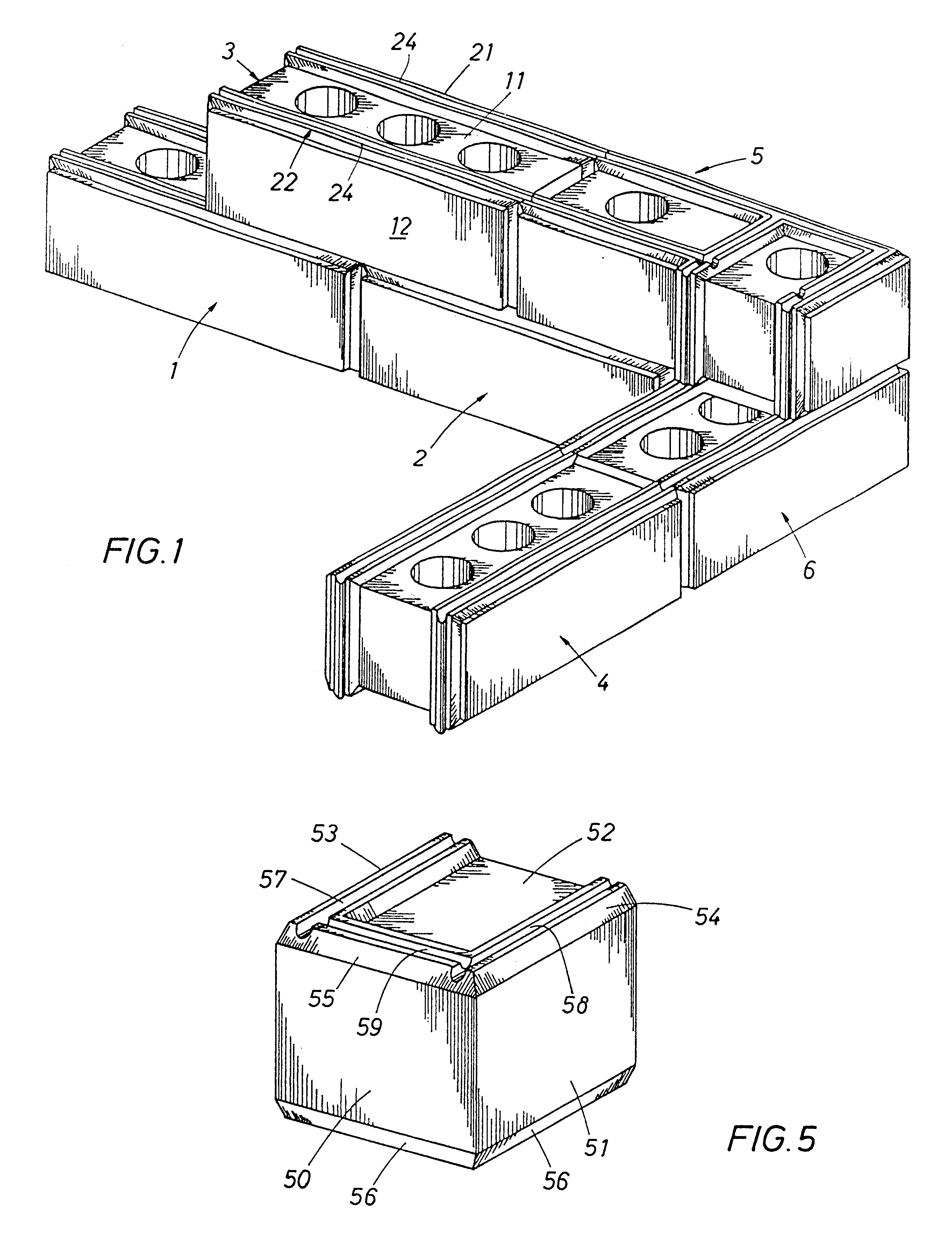 Method for manufacturing a modular building block unit and construction therewith