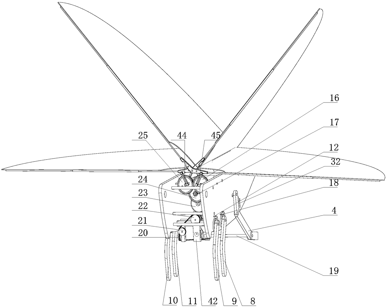 Locust-like flying jumping robot based on metamorphic mechanism and its flight control method