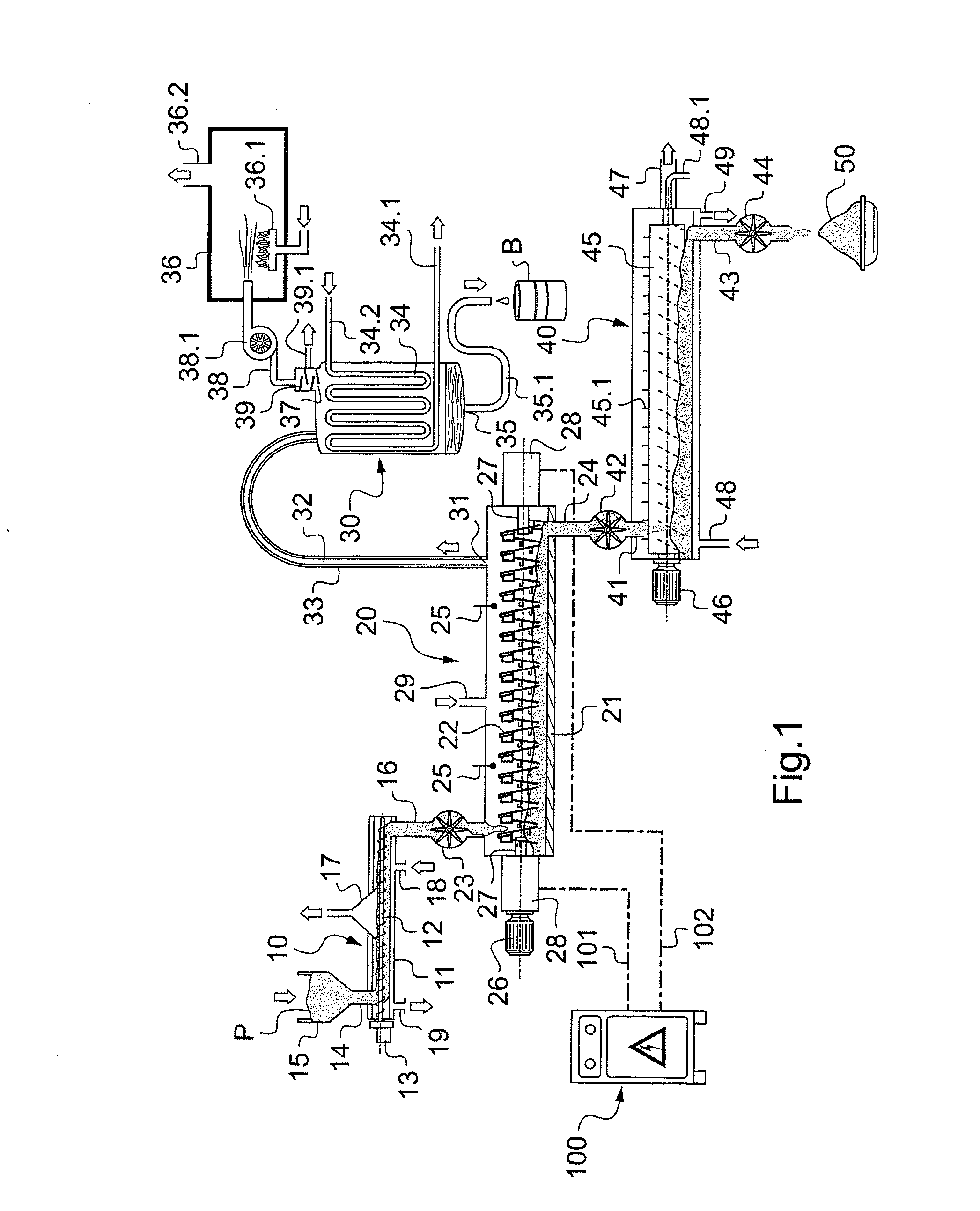 Method and apparatus for the energy densification of a material in the form of divided solids, with a view to obtaining pyrolysis oils for energy purposes