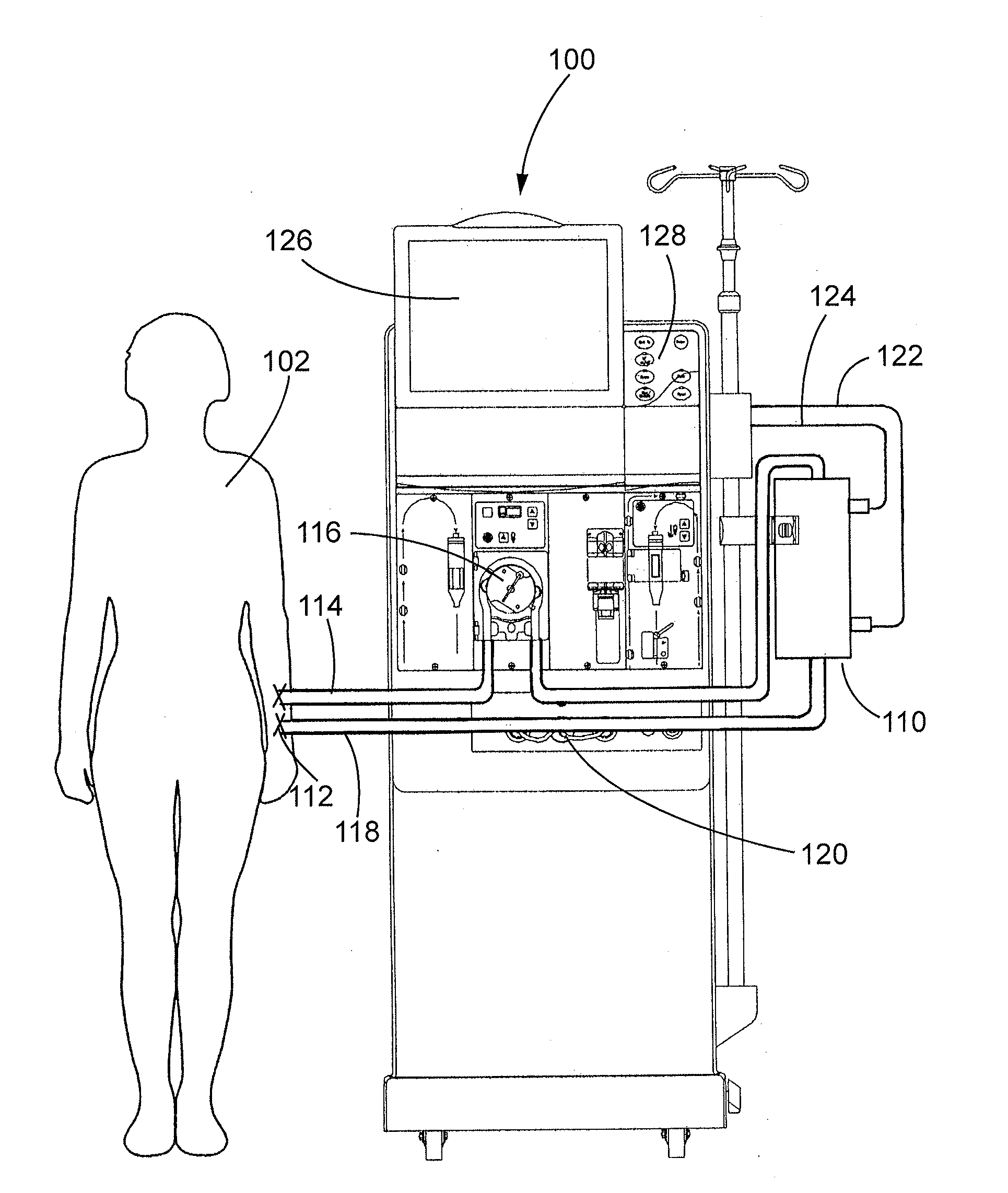 Sensor and method of sensing for dialysis machine