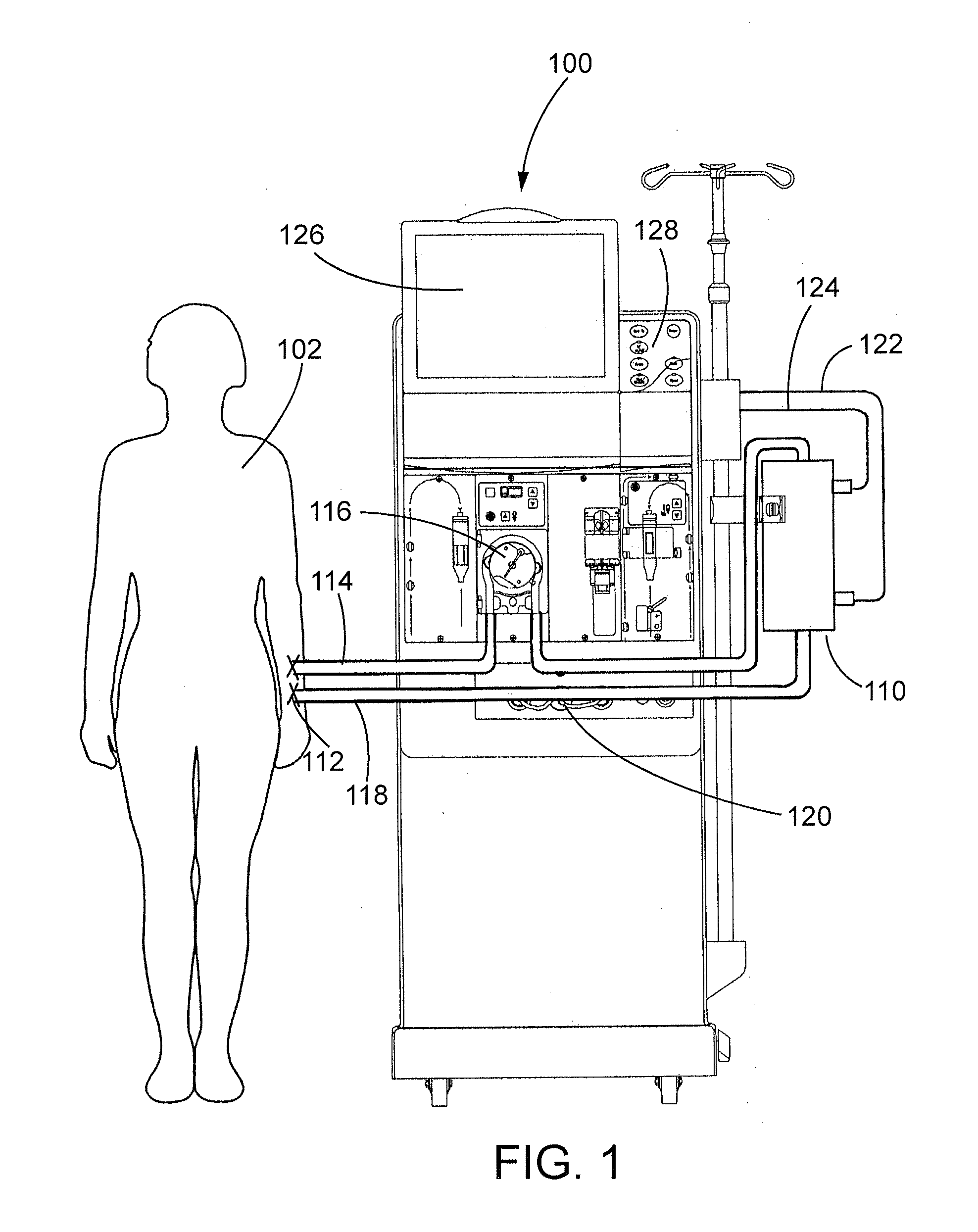 Sensor and method of sensing for dialysis machine