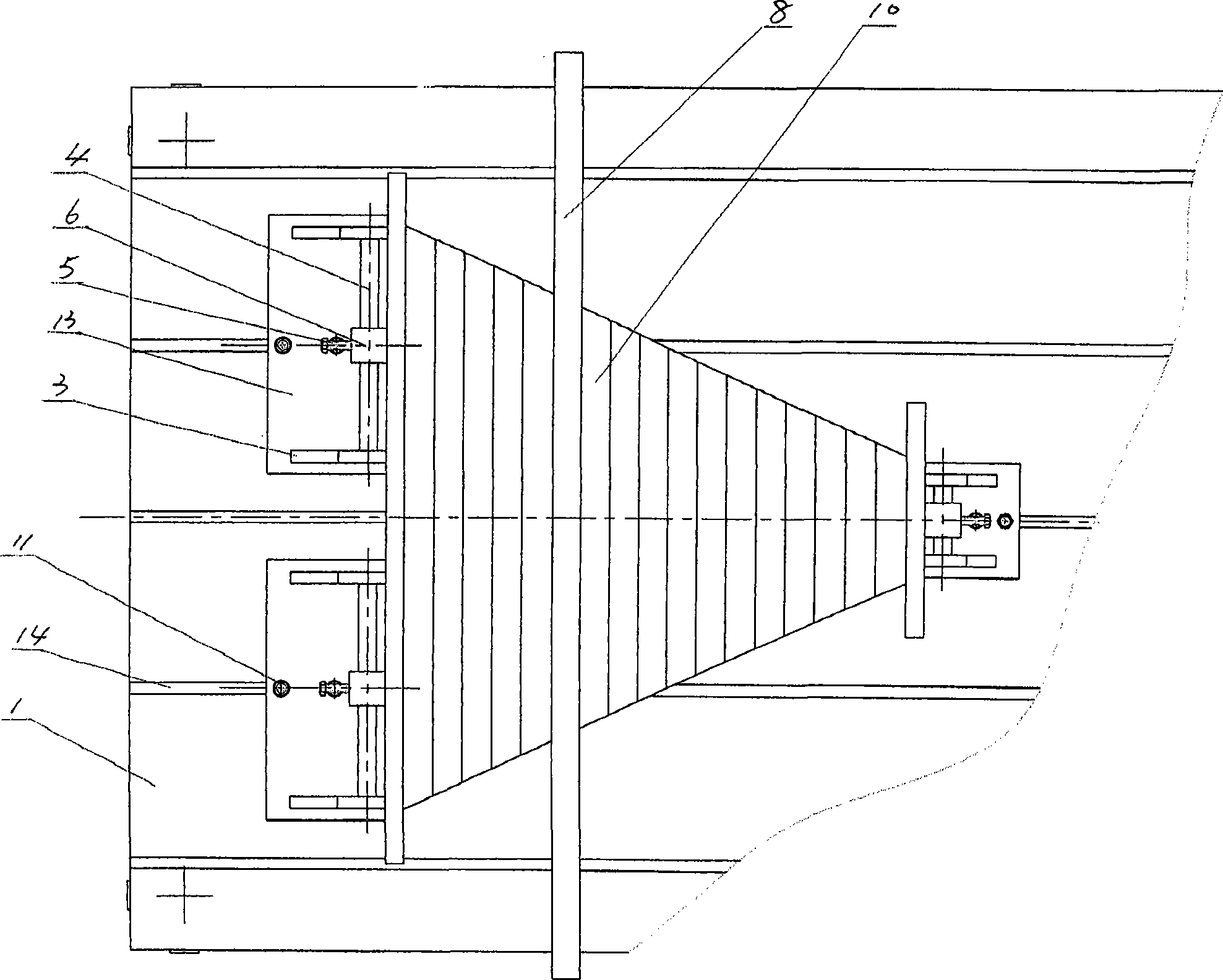 Fixing device for welding scan box of electron accelerator