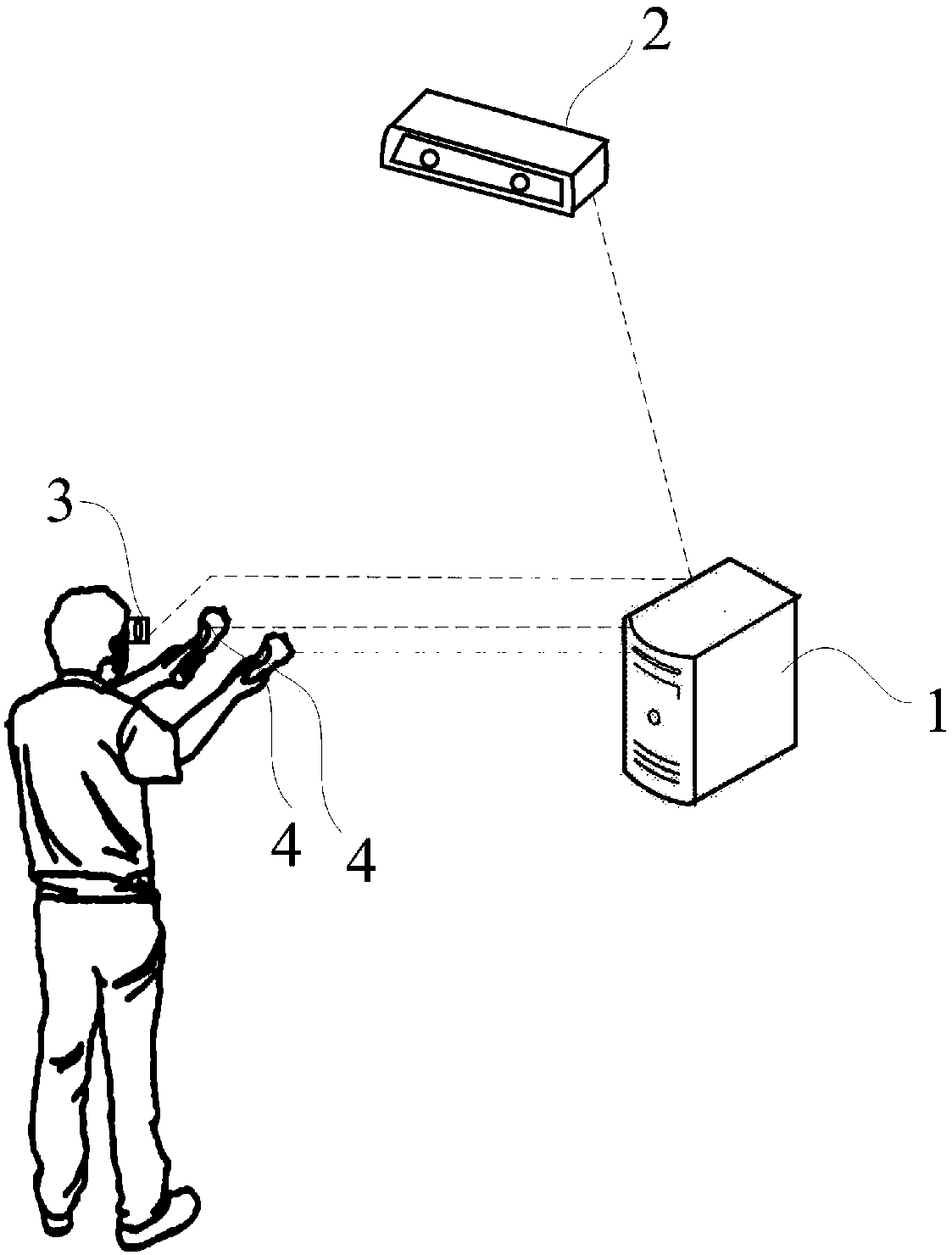 Determination method, device and system for corresponding relation between spatial position and code of handle
