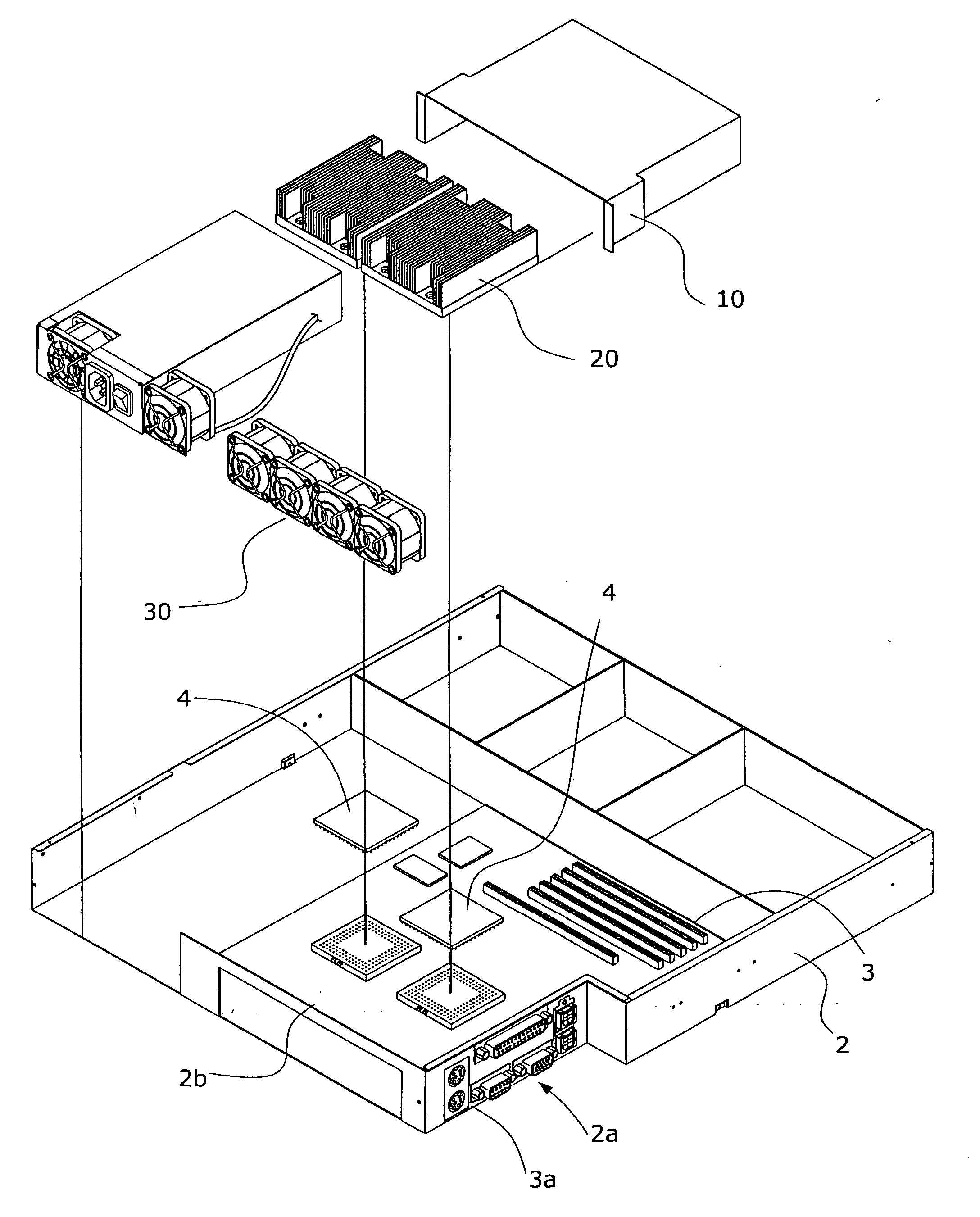 Side-suction heat dissipating structure for an industrial computer