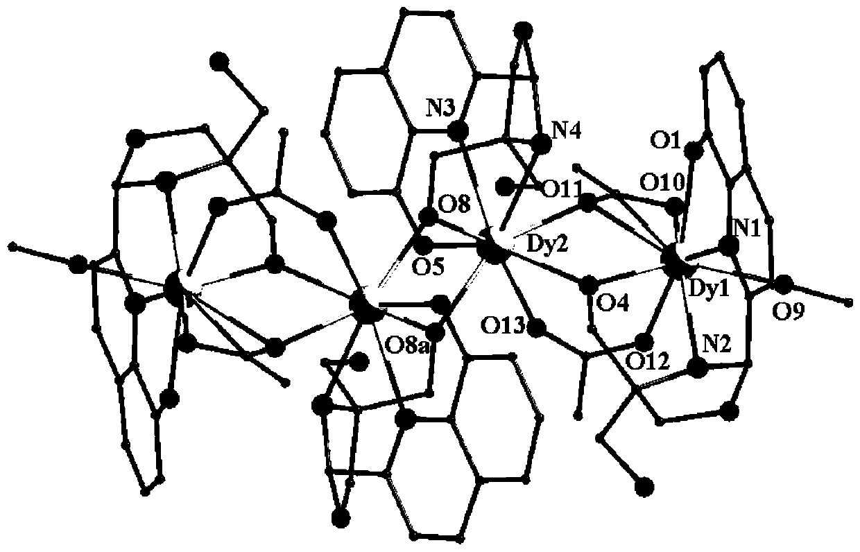 Tetranuclear dysprosium clusters based on 2-formyl-8-hydroxyquinoline trihydroxyaminomethane Schiff base and its synthesis method and application