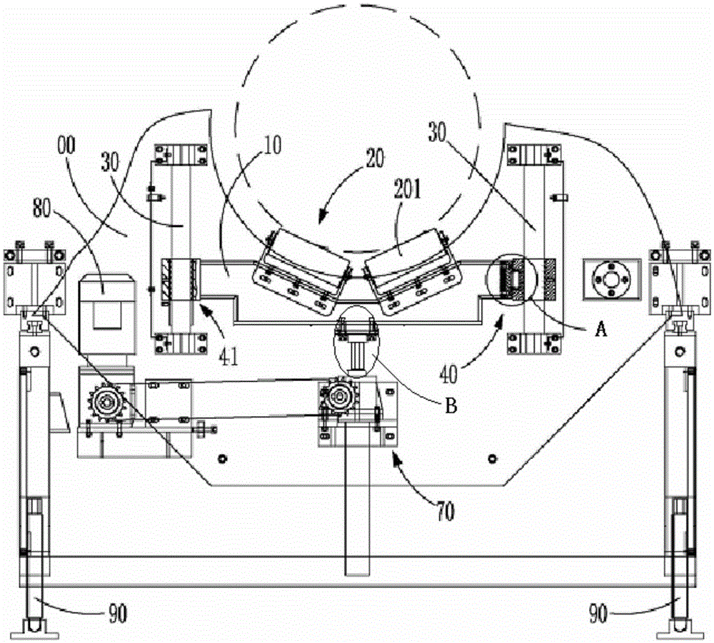 Tube body supporting structure used for tube body cutting device