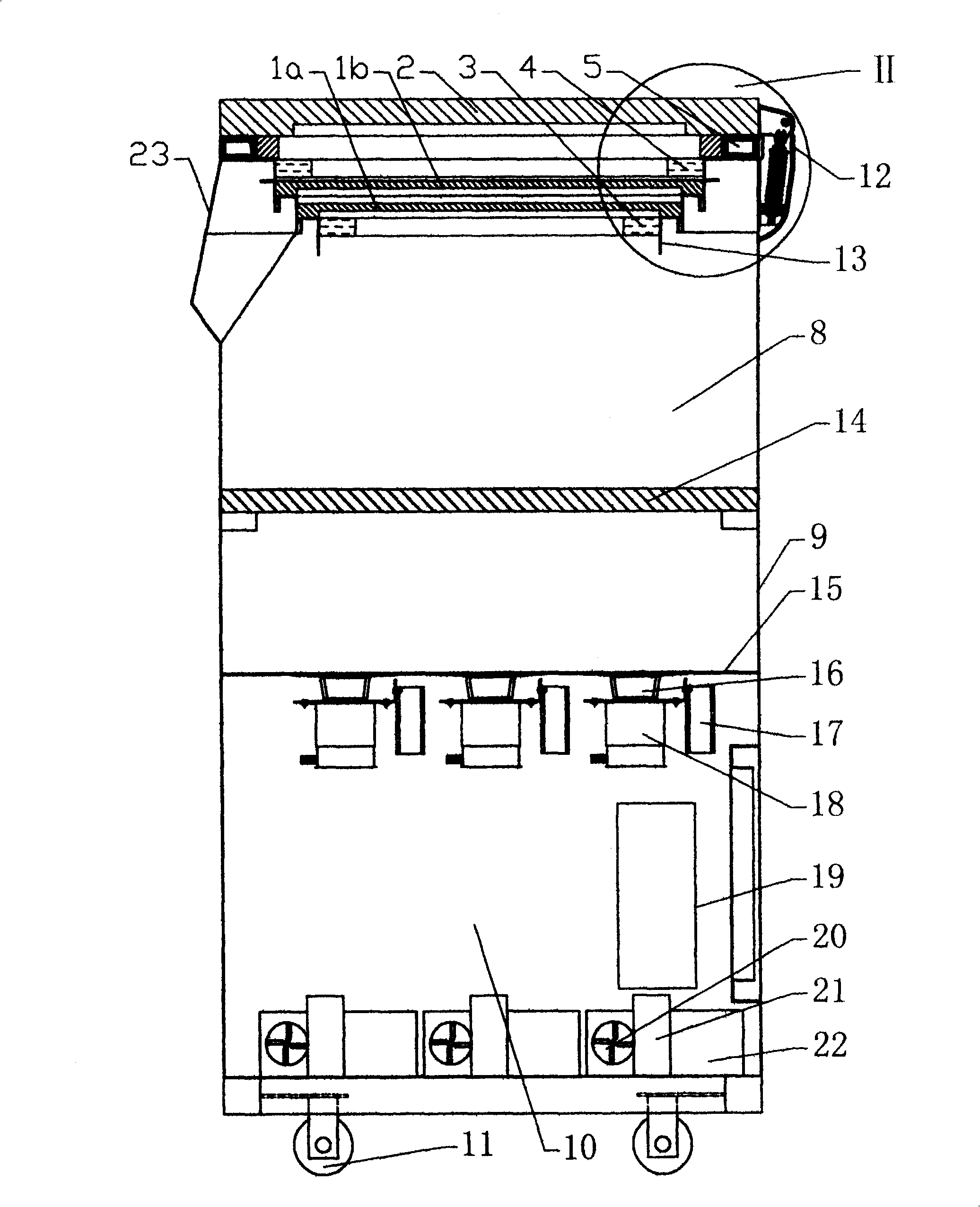 Dual-blind flange sterilizer with microwave drying function