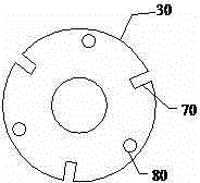 Novel end cover fixing device of centrifugal tube casting die