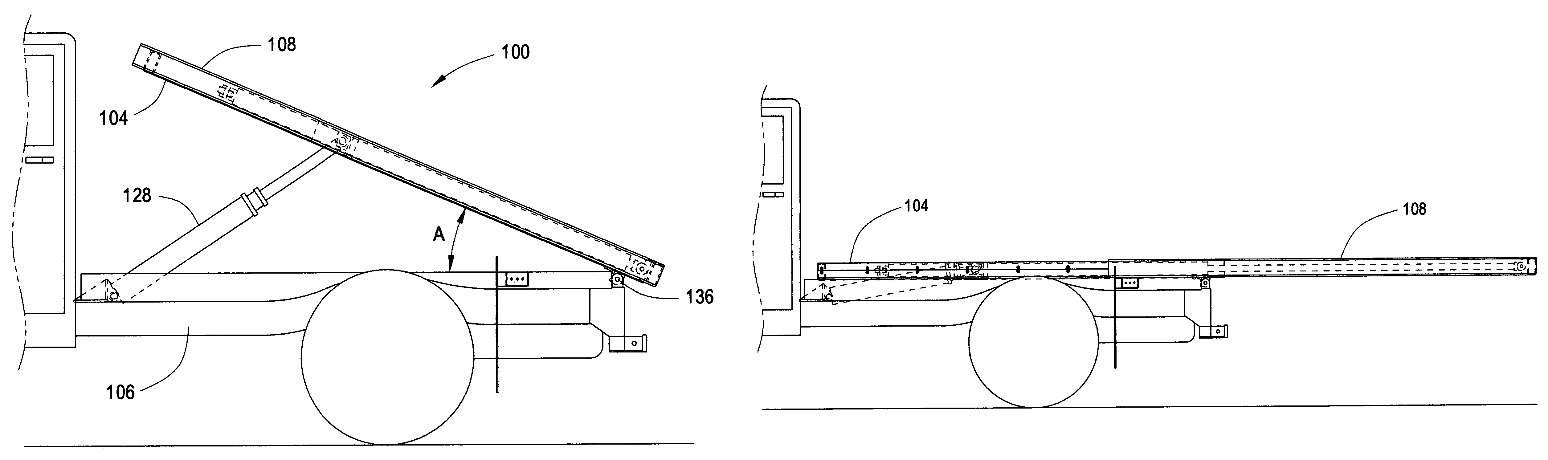 Apparatus for a vehicle for dumping and providing ground access