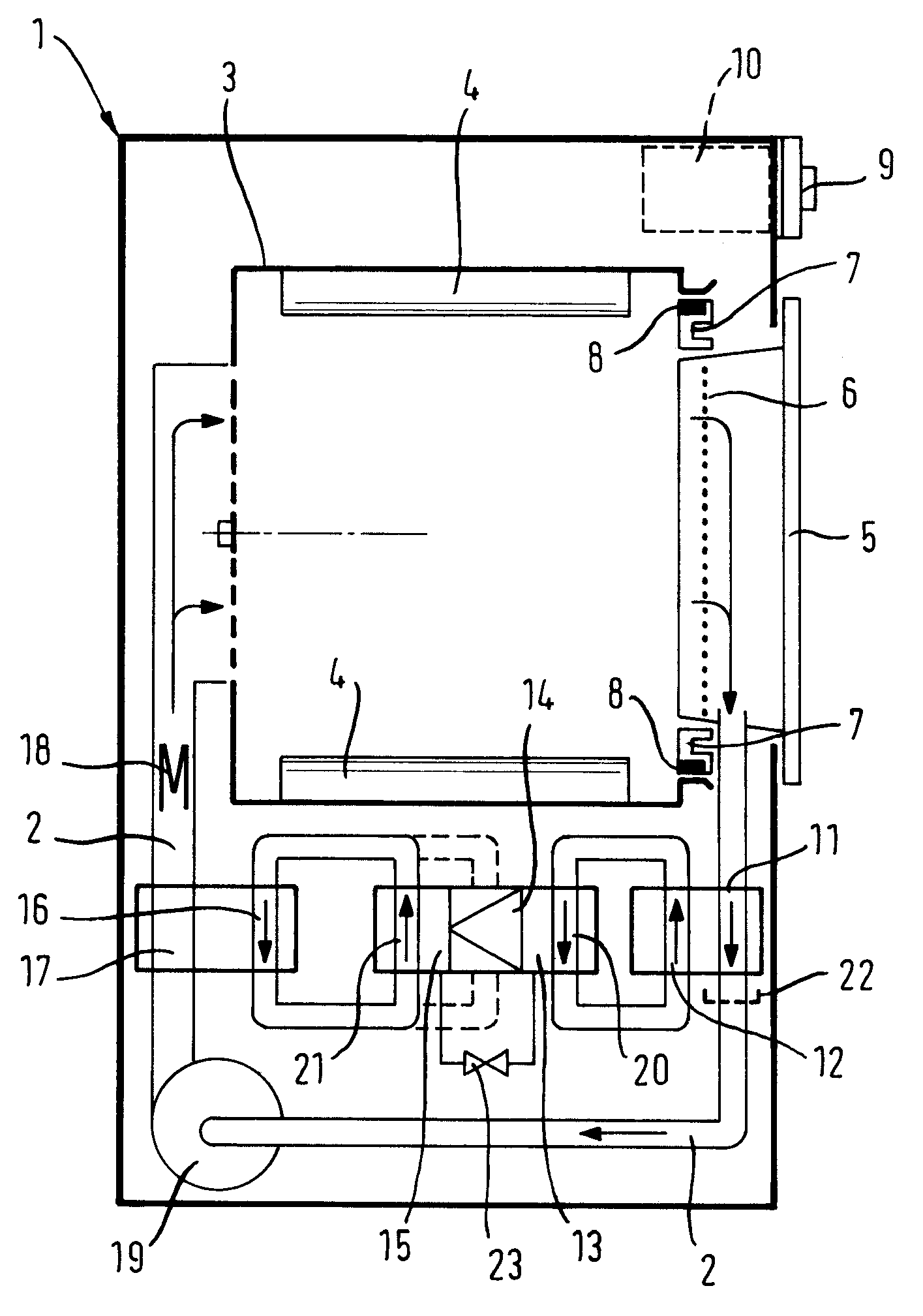 Condensation dryer having a heat pump and method for the operation thereof