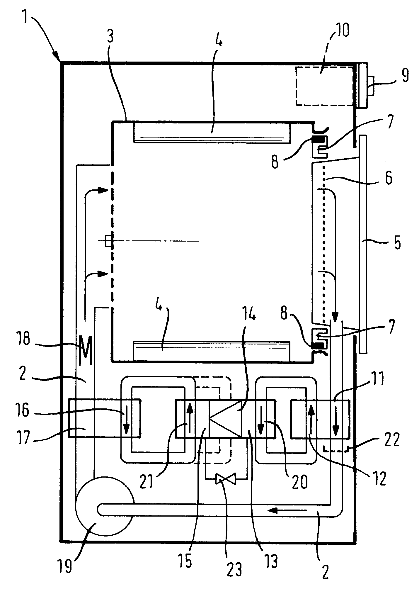 Condensation dryer having a heat pump and method for the operation thereof