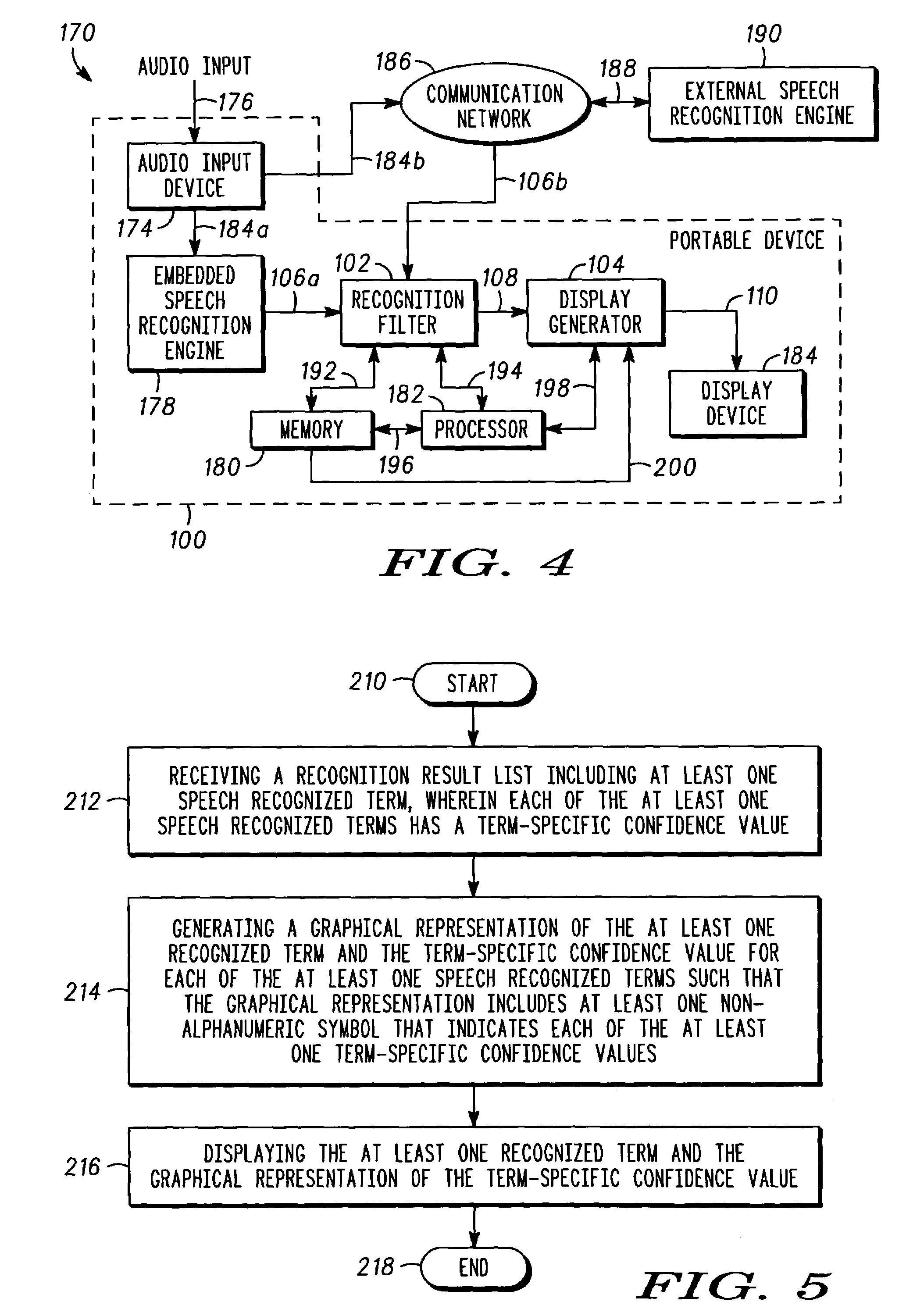 Method and apparatus for displaying speech recognition results