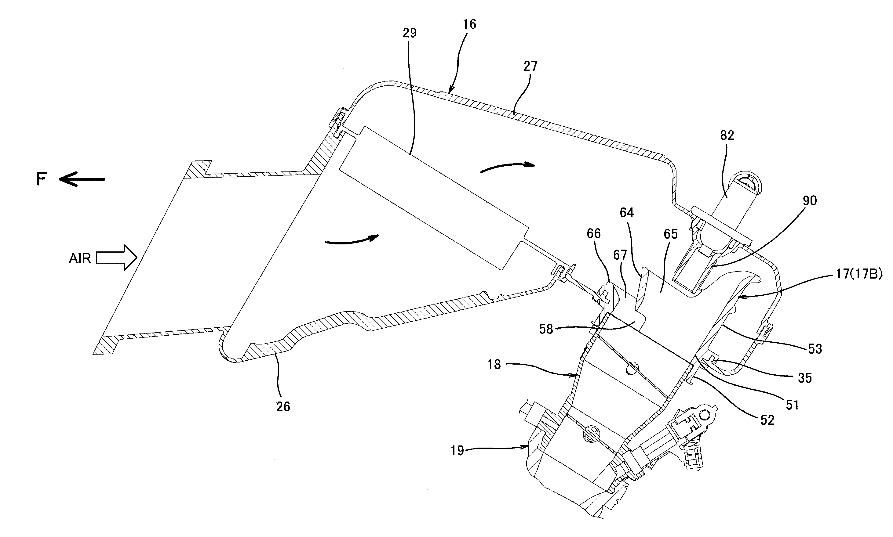 Air-intake duct and air-intake structure