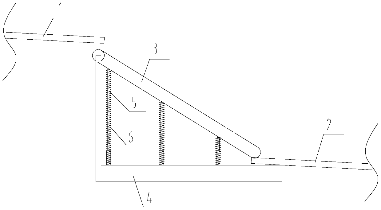 A buffer frame that transports cement downwards through a spring structure