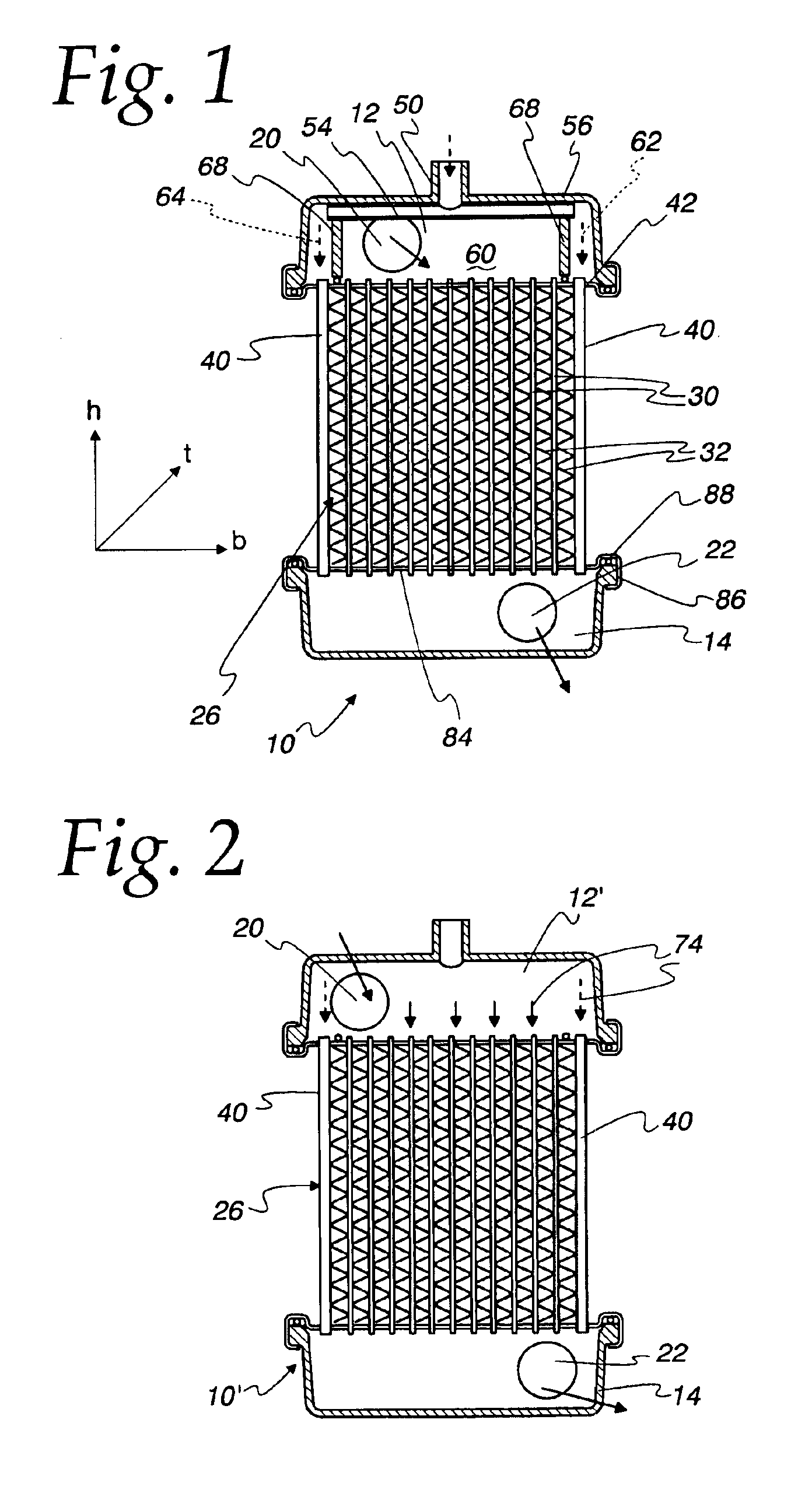 Radiator with side flat tubes