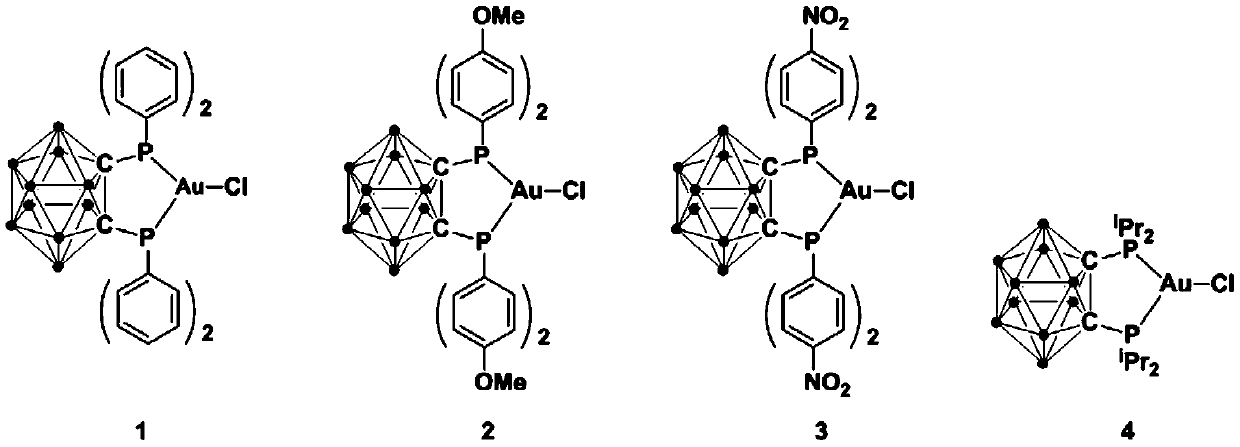 Gold complex containing diphosphine ortho-position carborane ligand as well as preparation method and application of gold complex