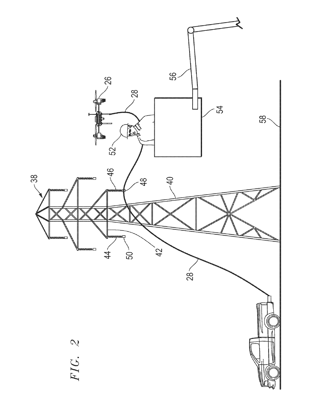 Apparatus and method for placing and tensioning an aerial rope through a traveler of a power line
