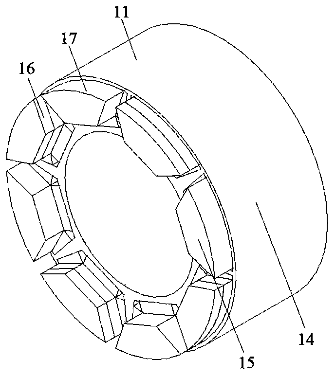 Multi-stator parallel pole type six-phase permanent magnet synchronous drive motor, application and method thereof