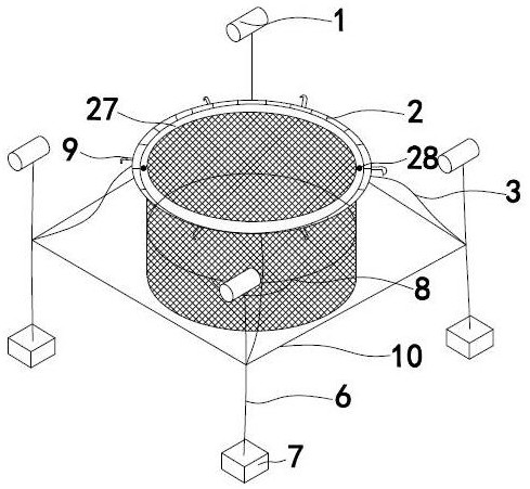 A round table type anti-wind and wave net cage