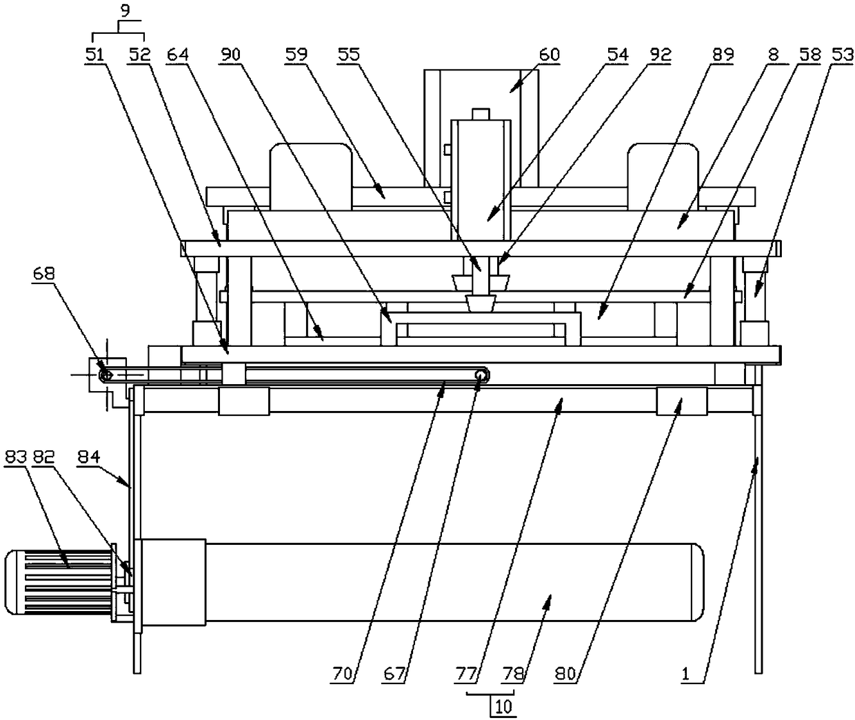An automatic transformer insulation piece adhesive processing device