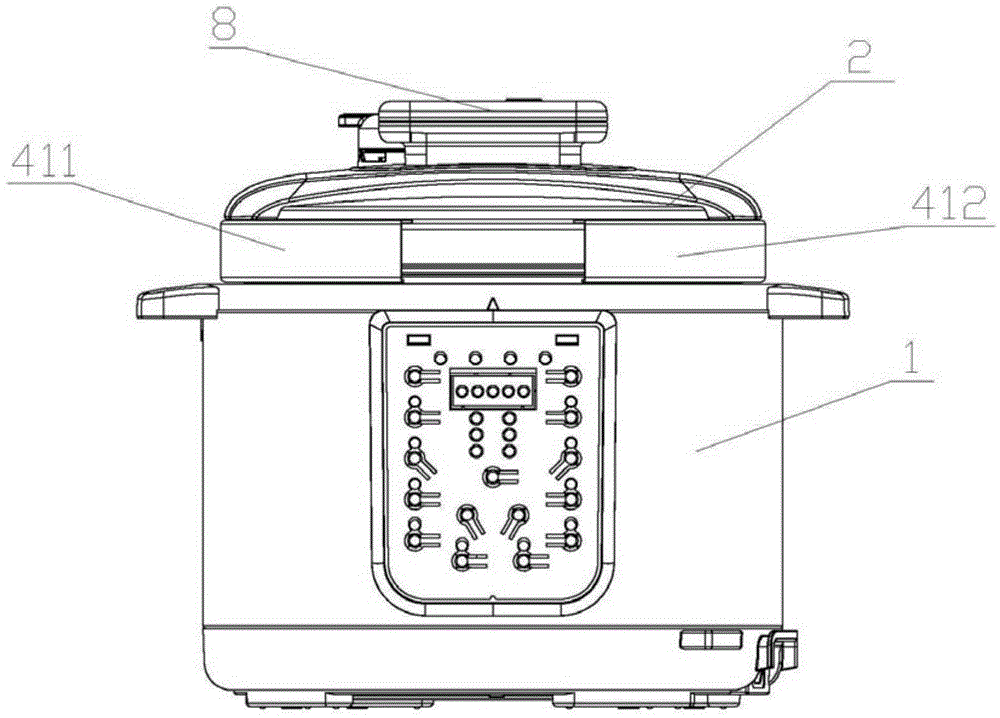 Electric pressure cooker allowing lid to be opened and closed through buttons